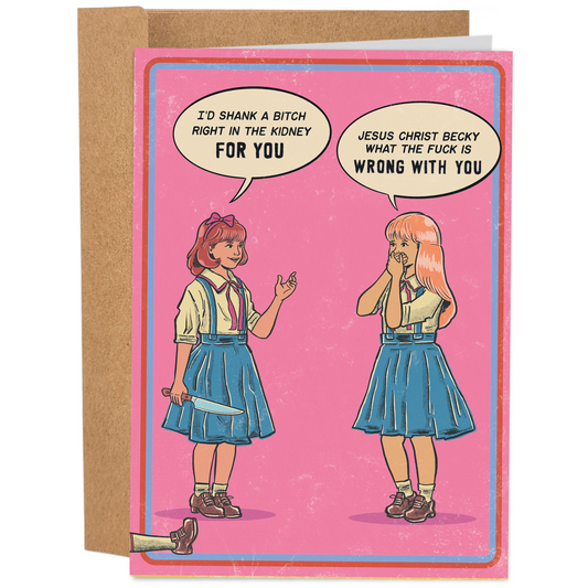 Shank A Bitch Right In The Kidney Birthday Card - 70's Vintage