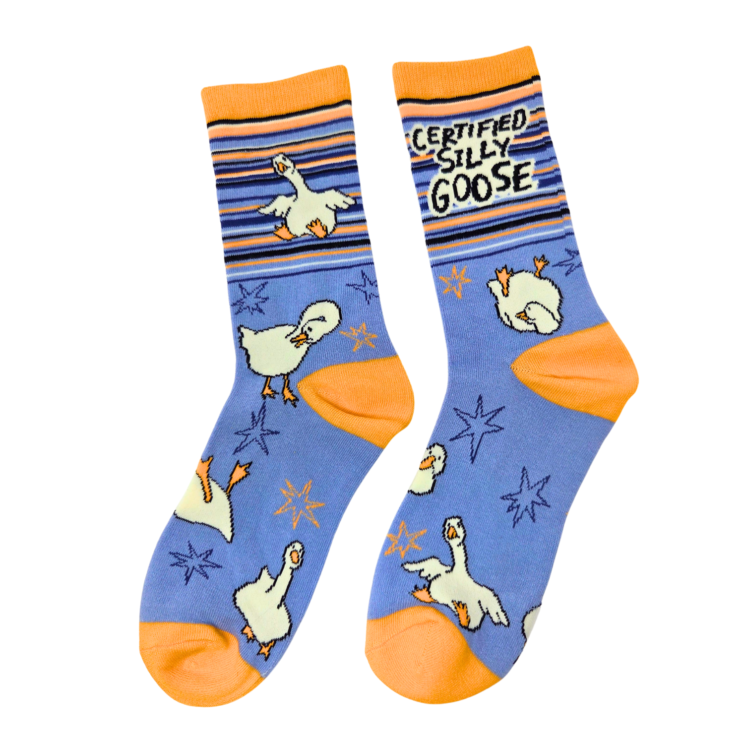 Certified Silly Goose - Women's Funny Cotton Crew Socks