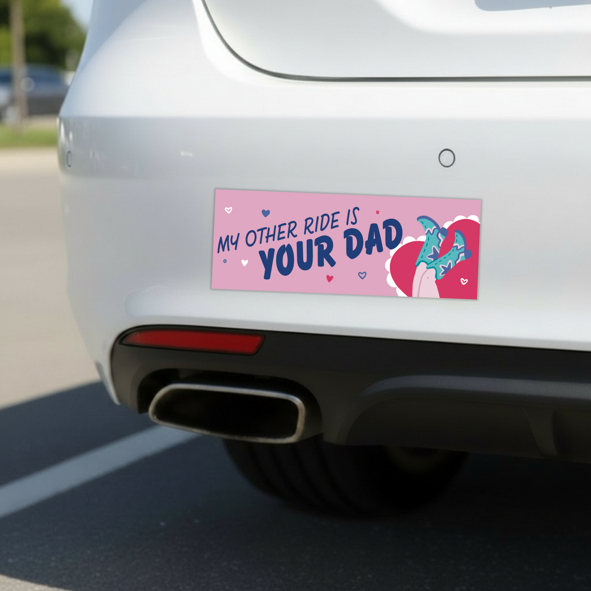 Other Ride Is Your Dad | Funny Car Magnet