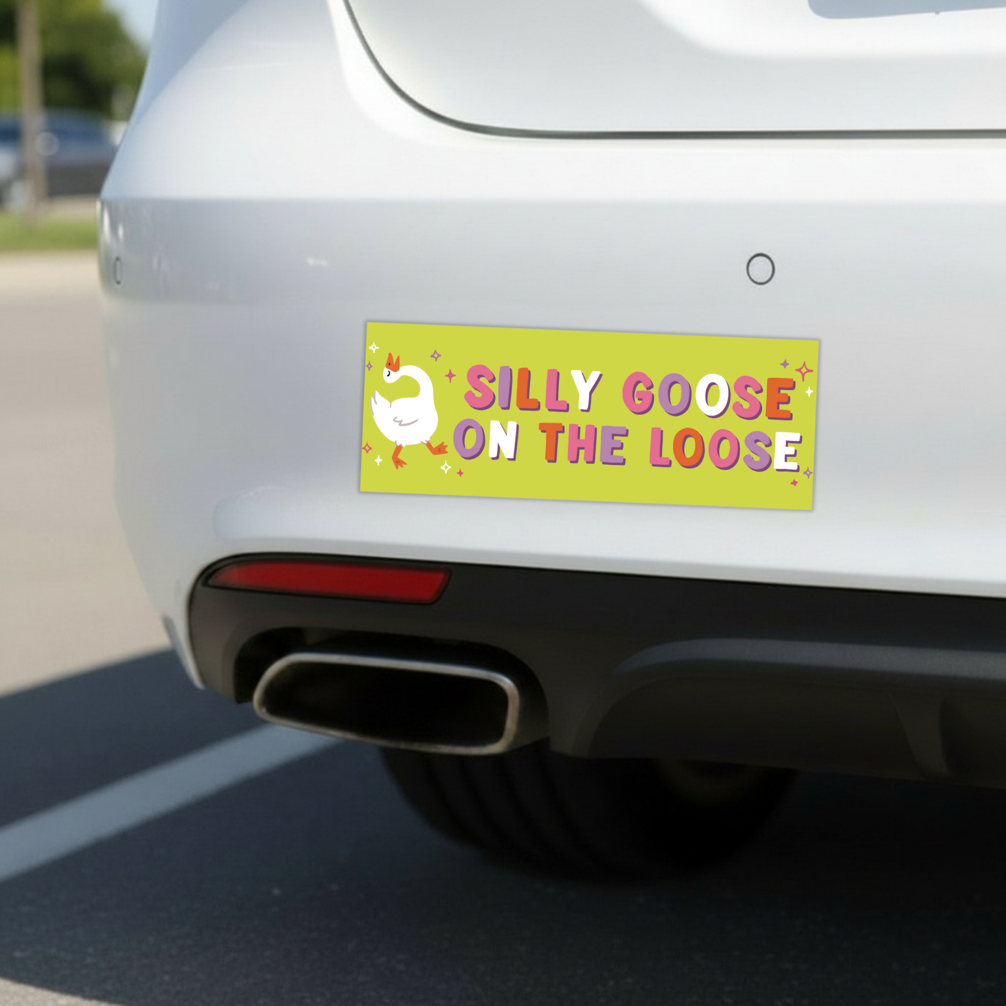 Silly Goose On The Loose | Funny Car Magnet
