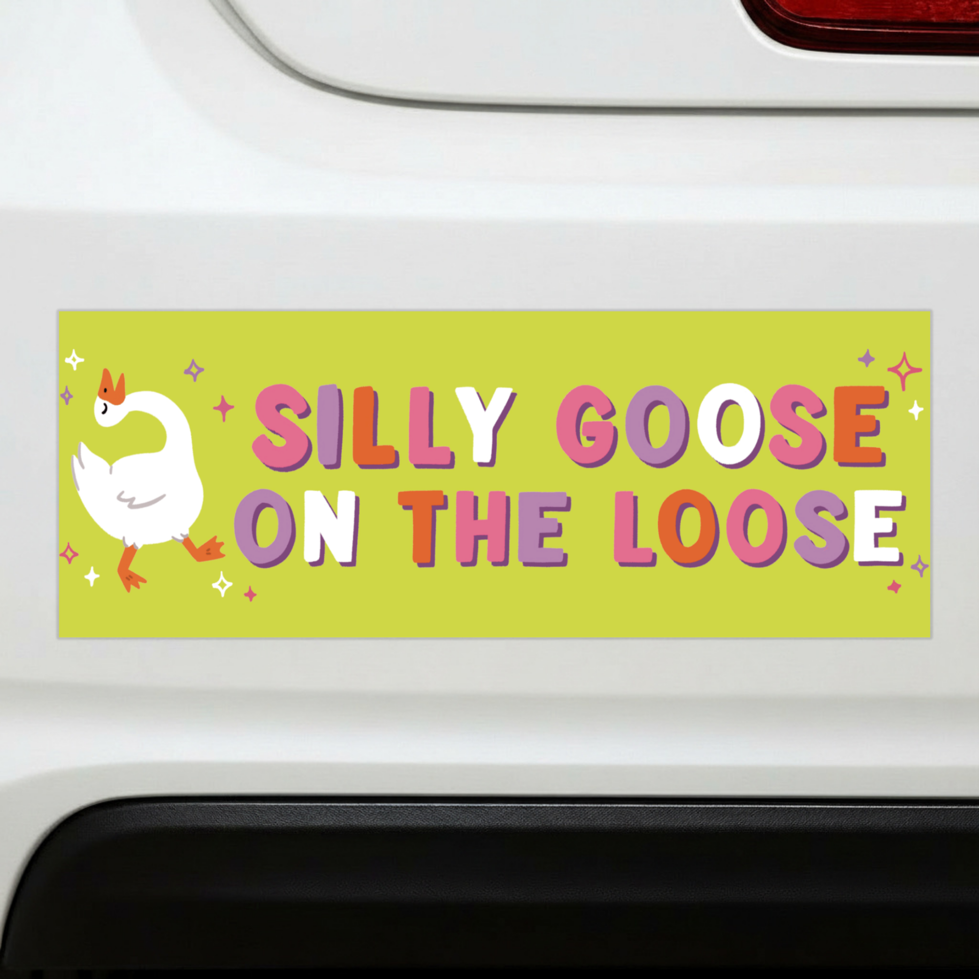 Silly Goose On The Loose | Funny Car Magnet