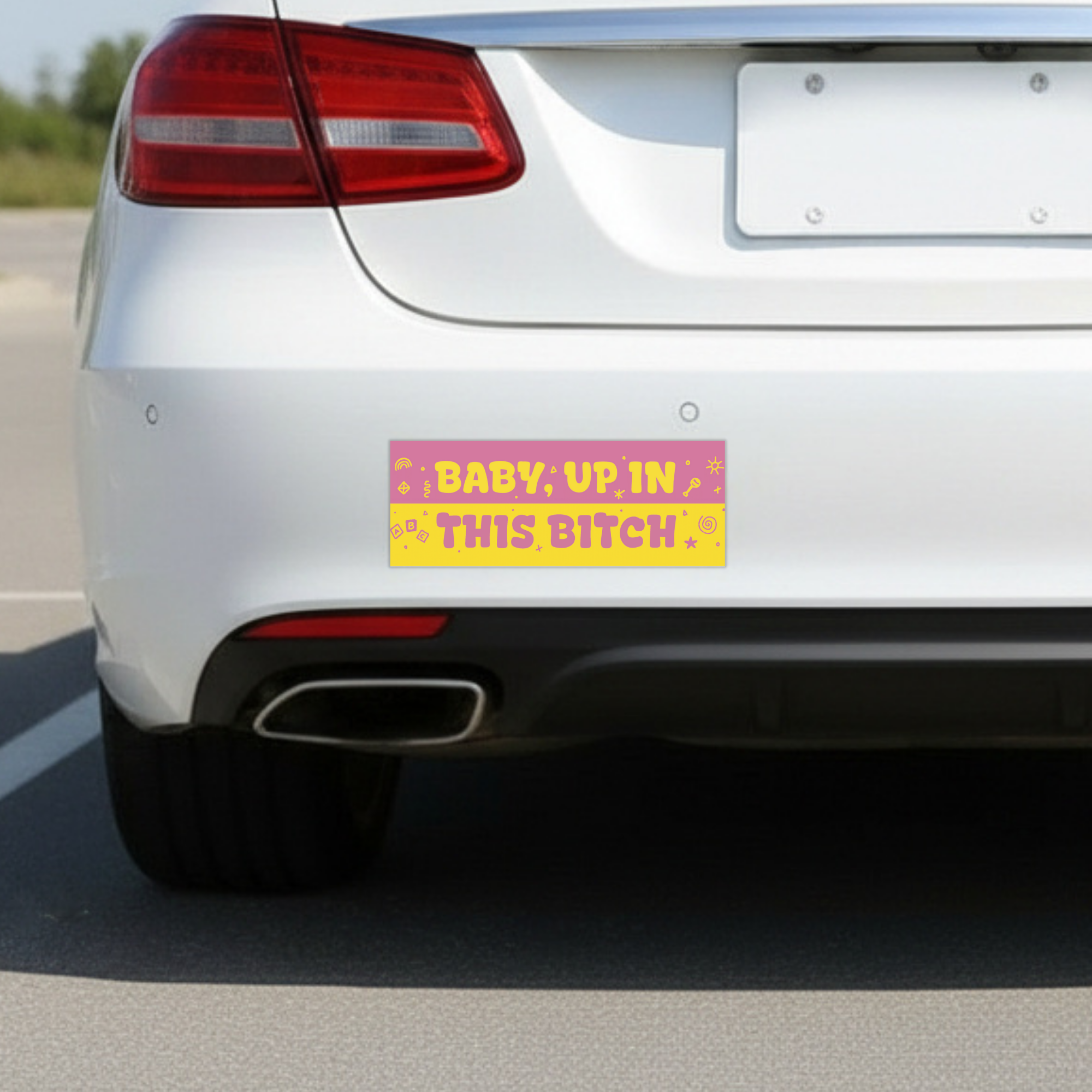 Baby, I'm Up In This Bitch | Funny Car Magnet
