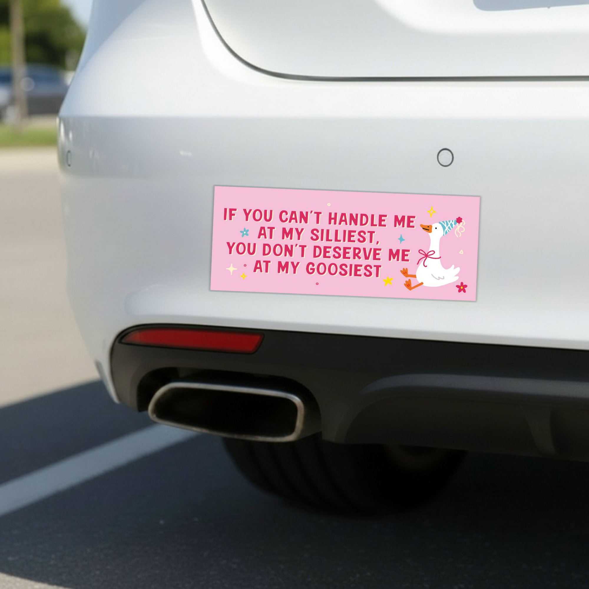 Don't Deserve Me At My Goosiest | Funny Car Magnet