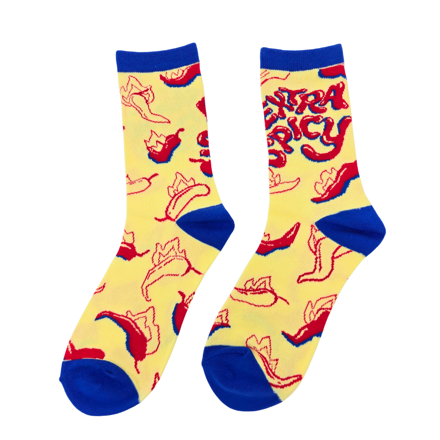 Extra Spicy Hot Peppers | Women's Funny Cotton Crew Socks