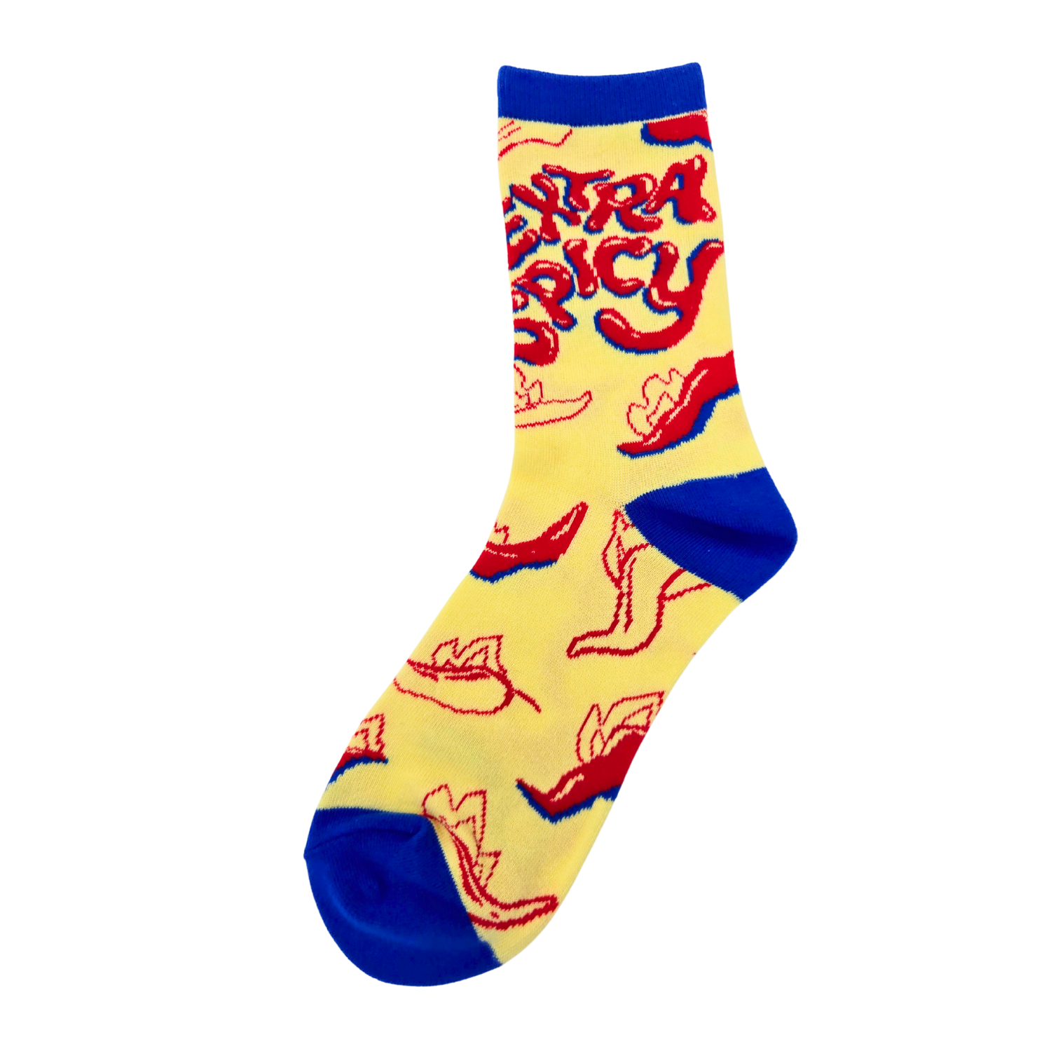 Extra Spicy Hot Peppers | Women's Funny Cotton Crew Socks