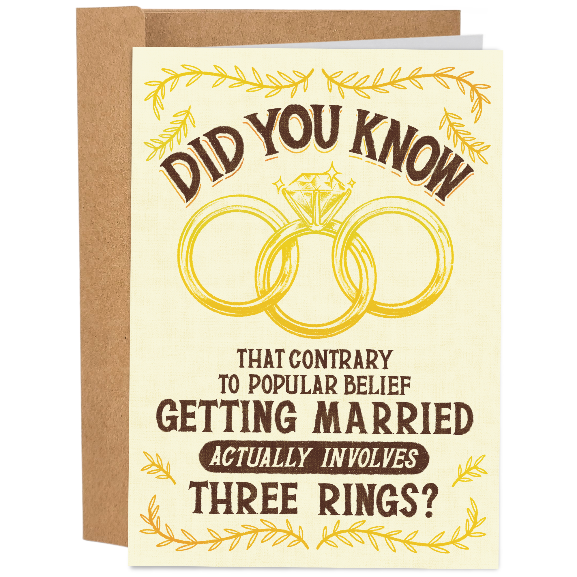 Getting Married Actually Involves Three Rings | WTD Collab | Funny Valentine's Day Card