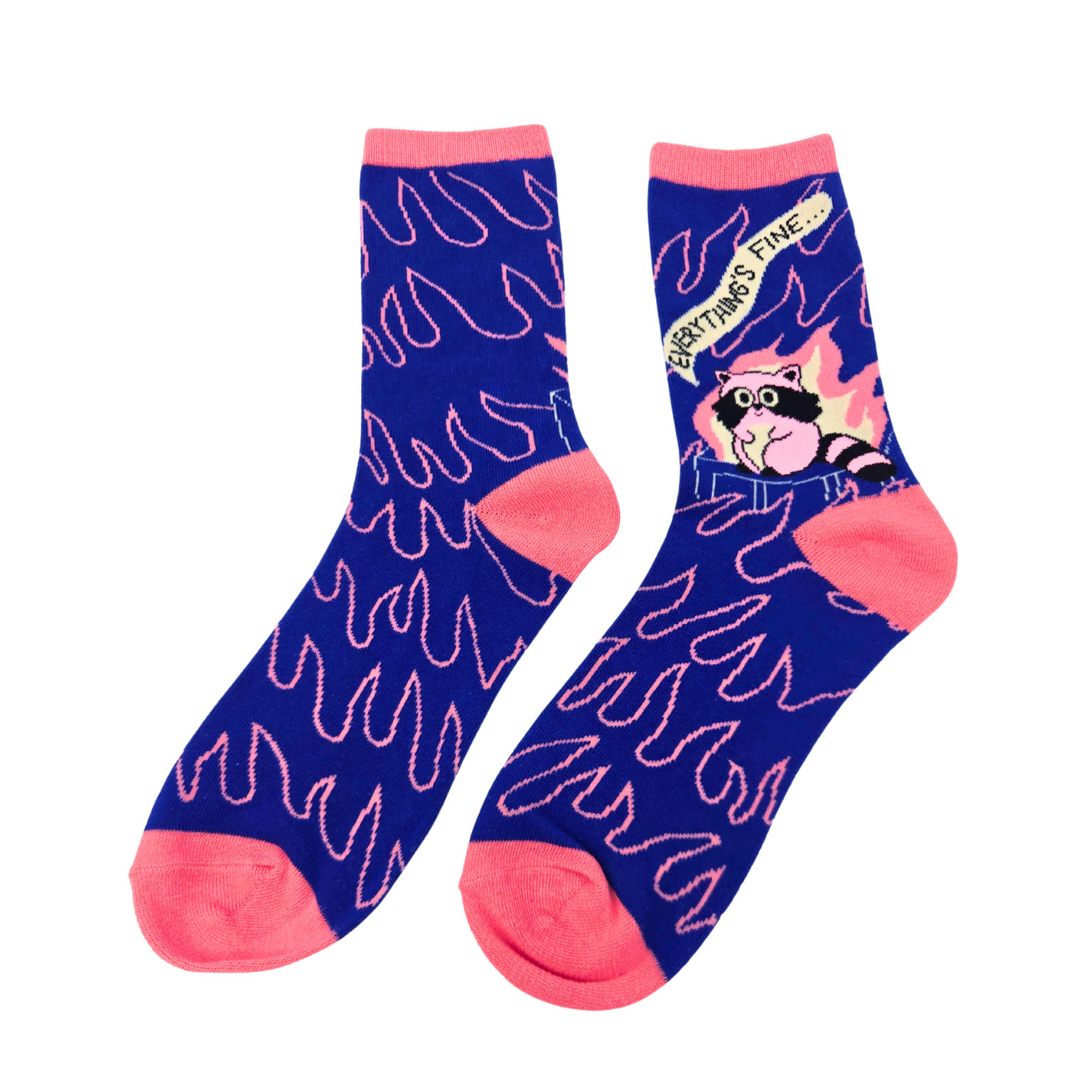 Everything's Fine Dumpster Fire - Women's Funny Crew Socks