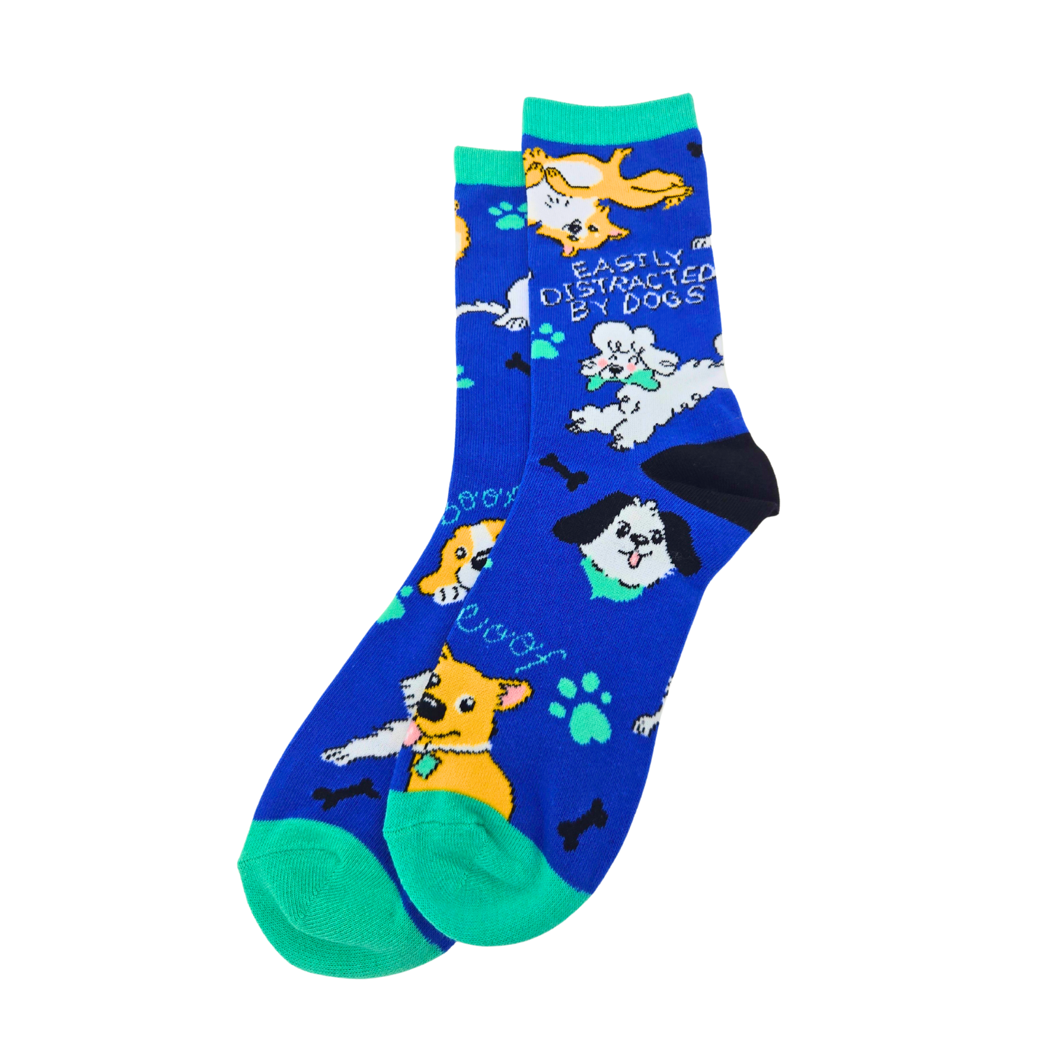 Easily Distracted By Dogs - Women's Funny Crew Socks