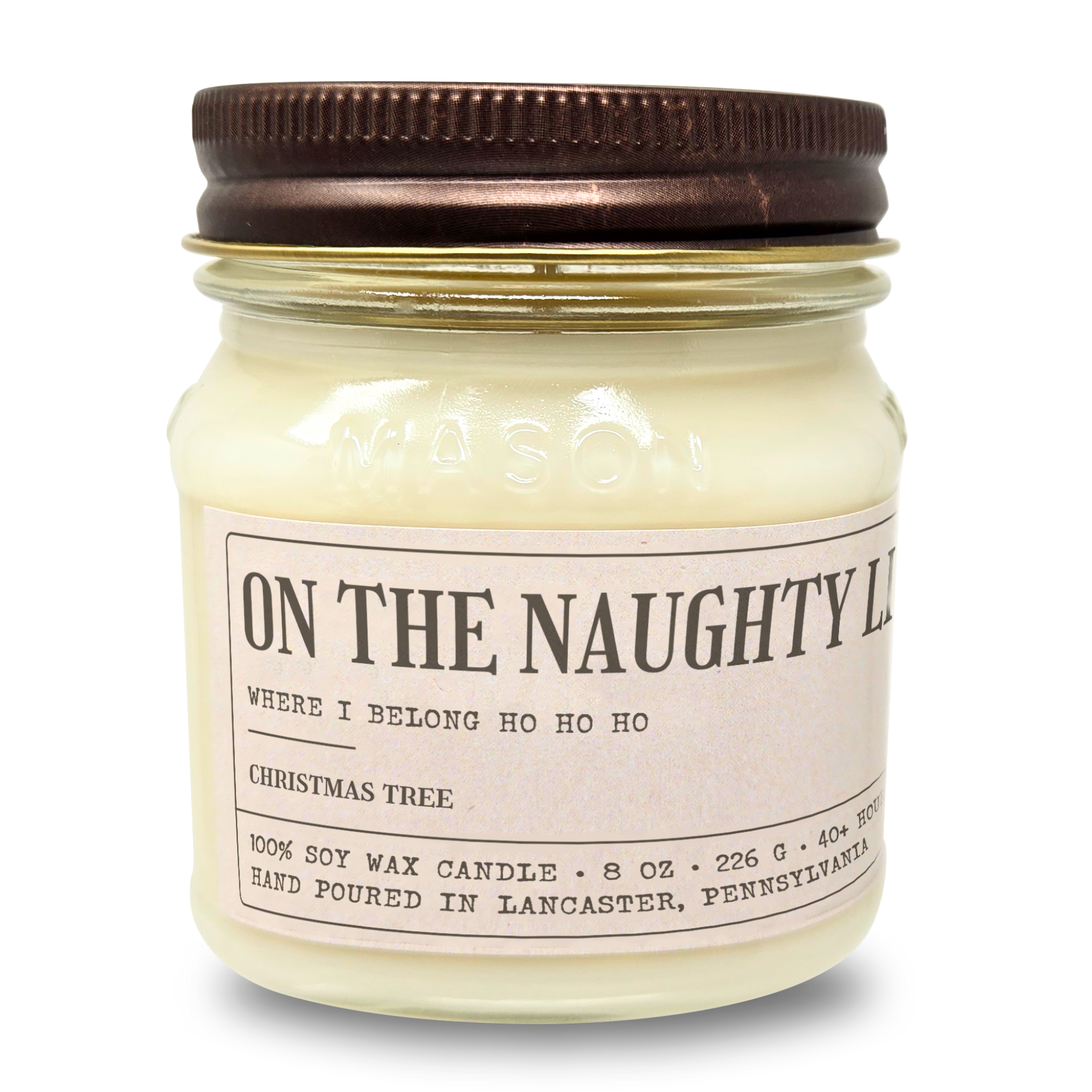 On The Naughty List - Funny Candle 8oz Soy Wax
