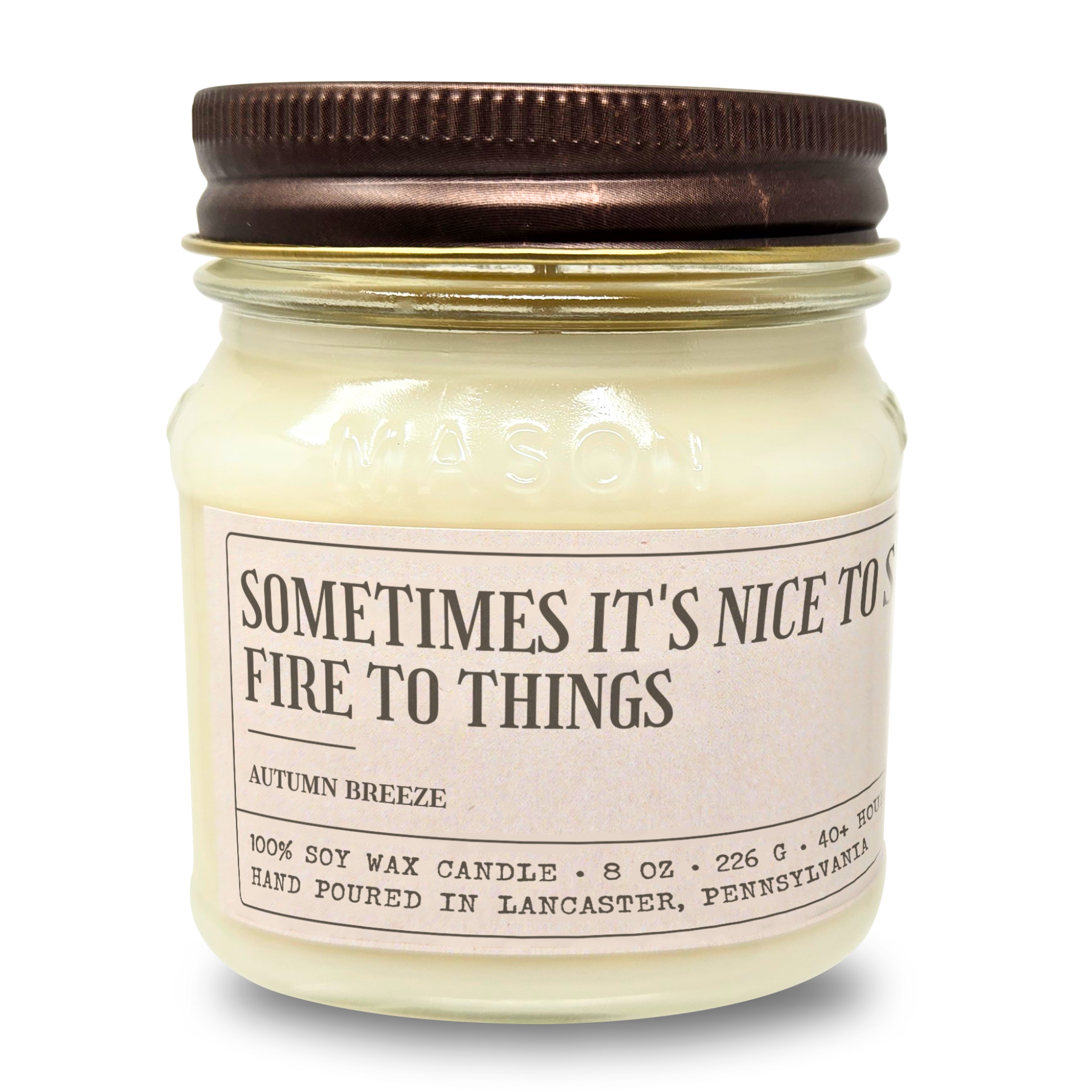 Sometimes It's Nice To Set Fire To Things - Funny Candle 8oz