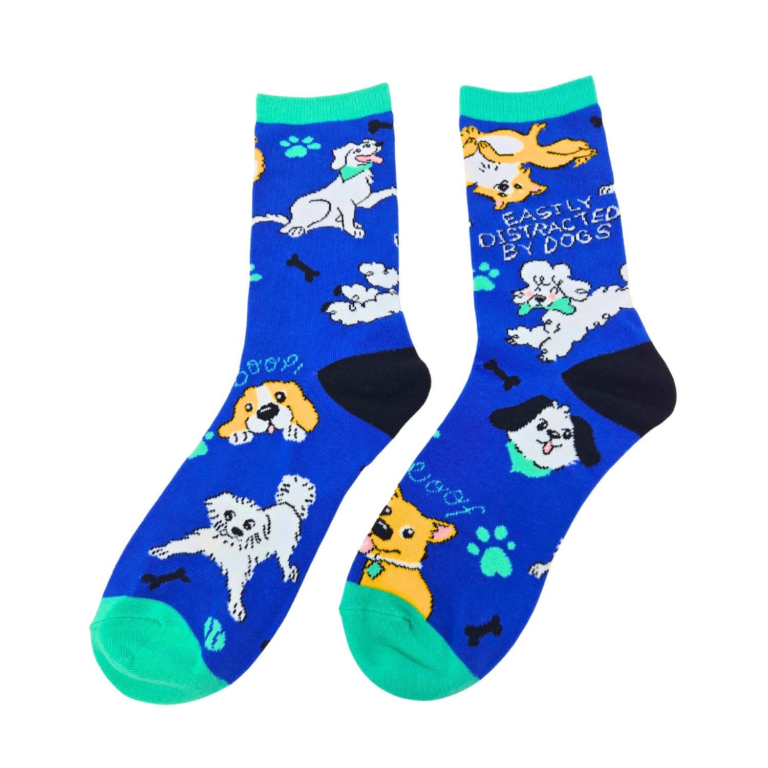 Easily Distracted By Dogs - Women's Funny Crew Socks
