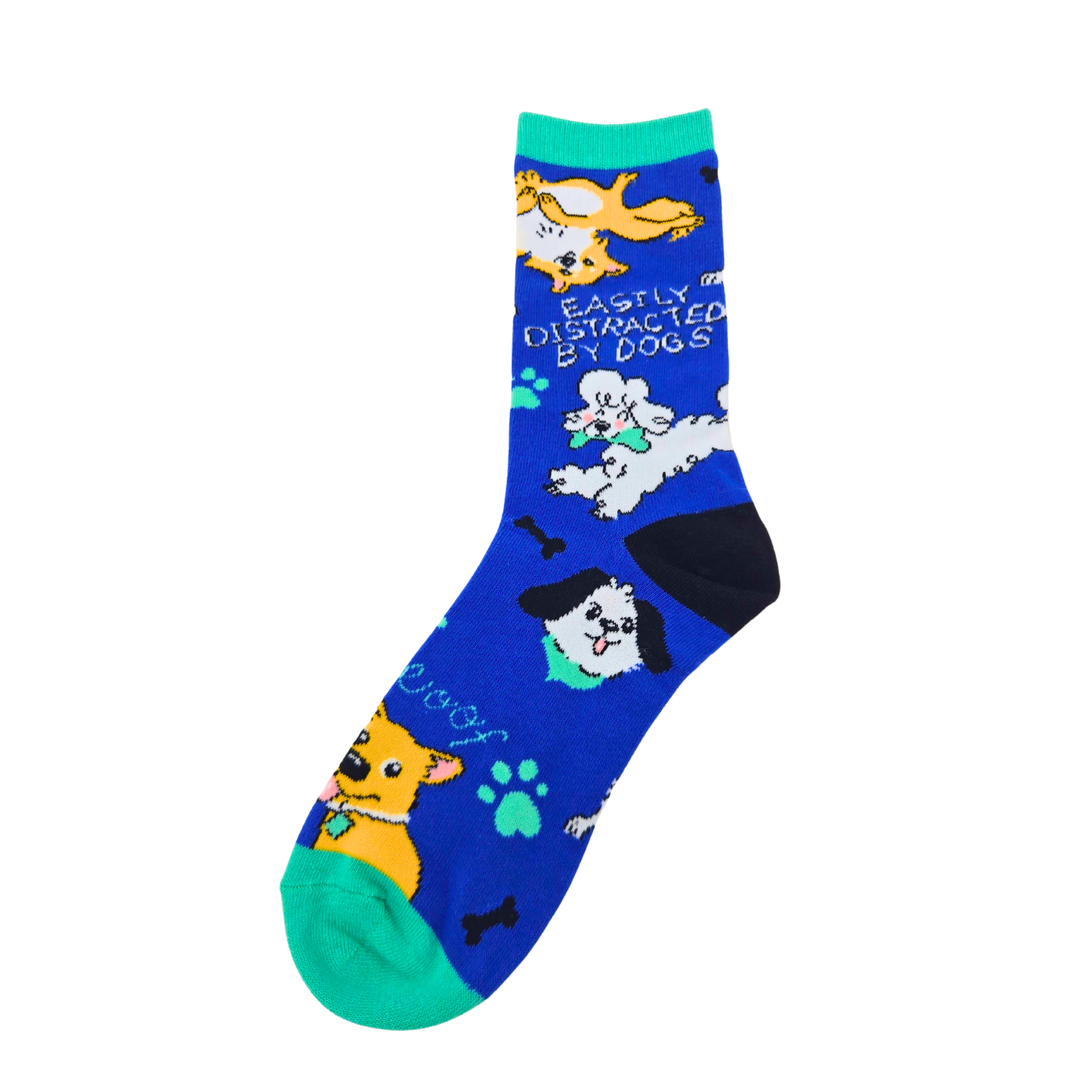 Easily Distracted By Dogs - Women's Funny Crew Socks