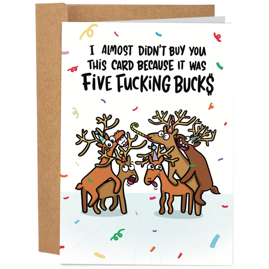 Five Fucking Bucks Birthday | Funny Birthday Card