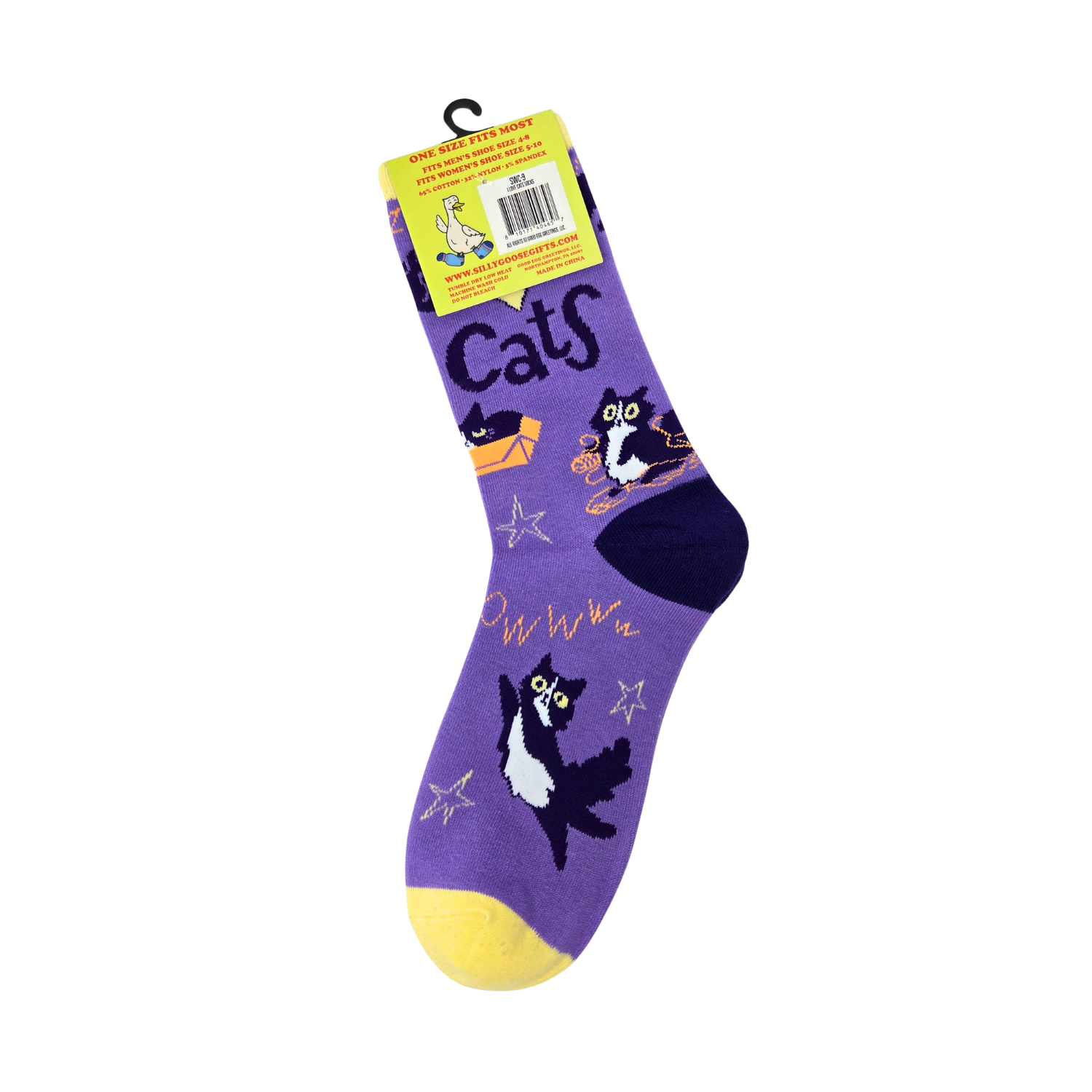I Love Cats - Women's Funny Crew Socks
