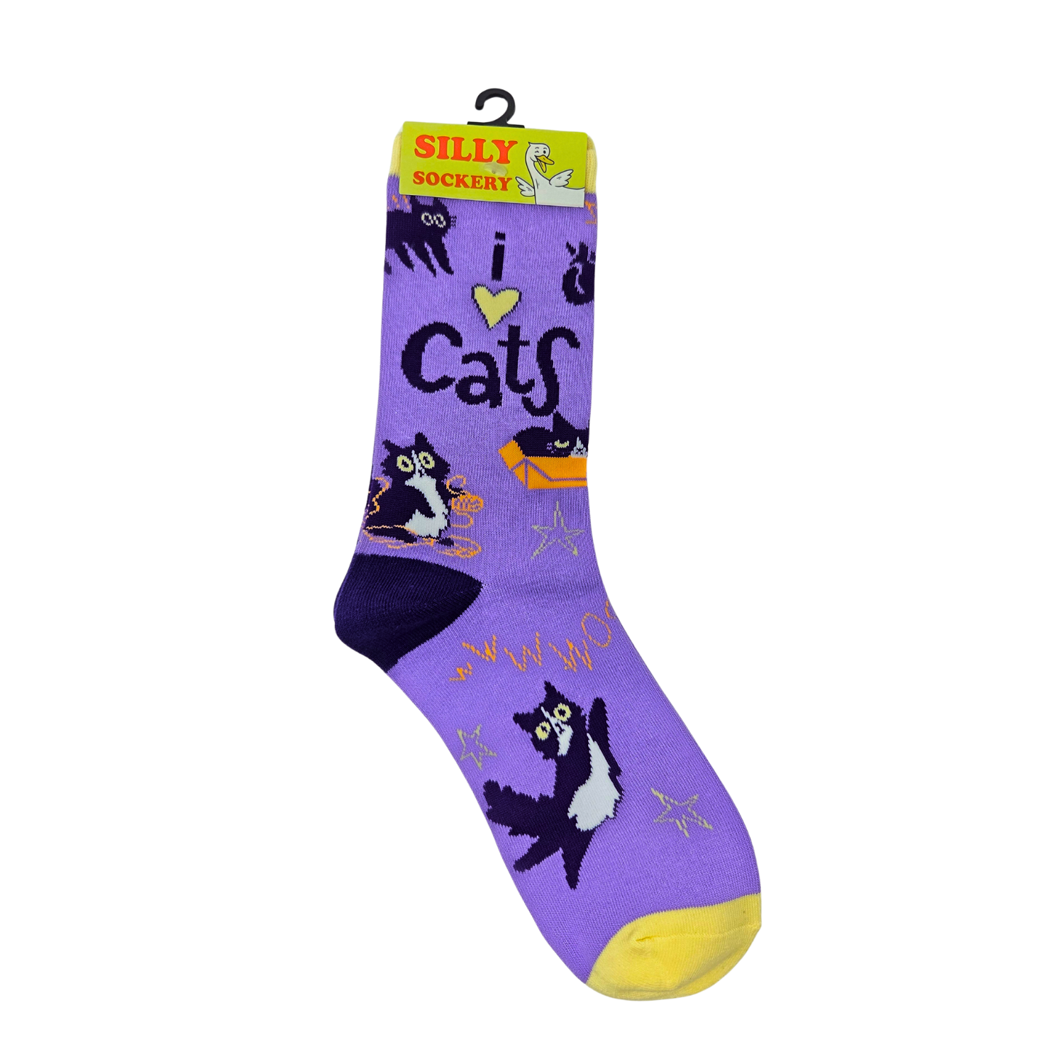 I Love Cats - Women's Funny Crew Socks