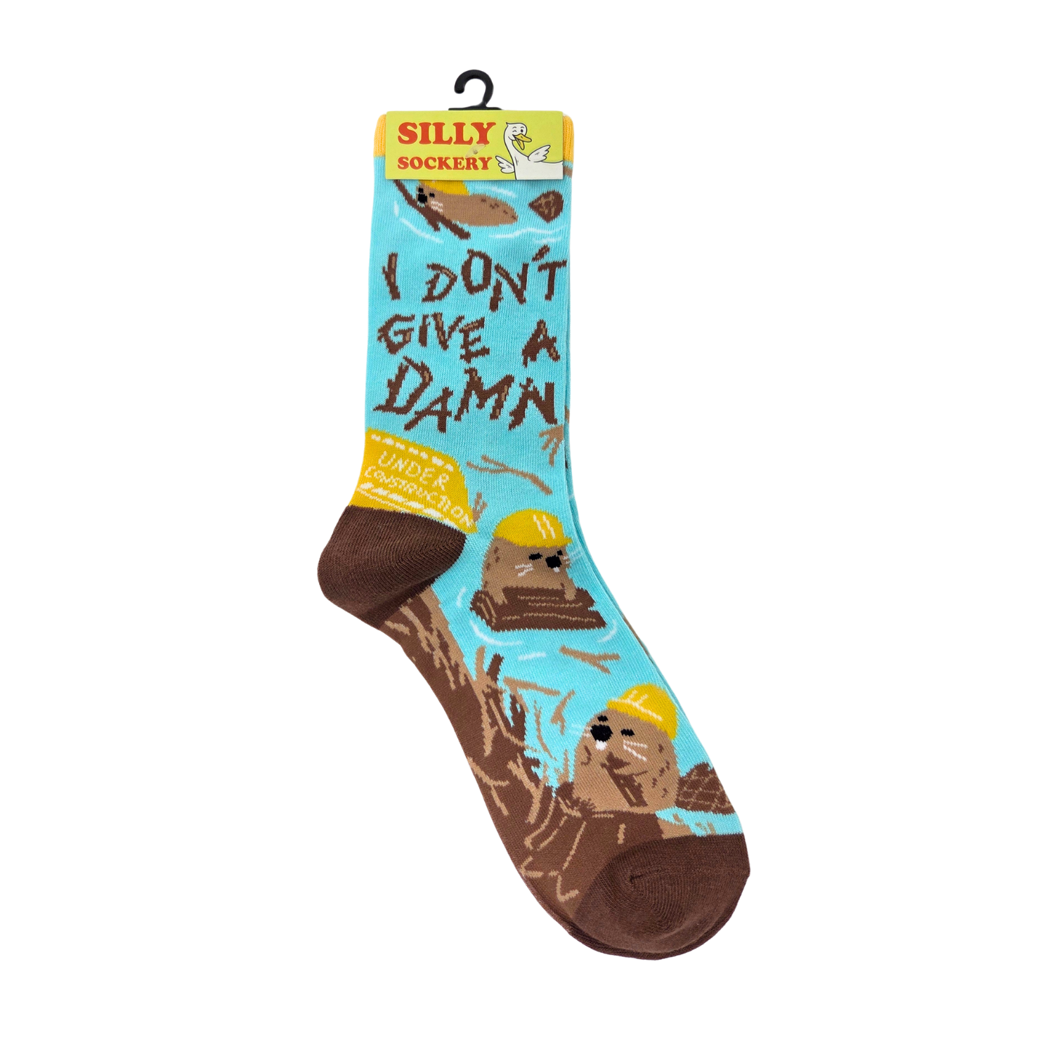 I Don't Give A Damn Beaver Socks - Women's Funny Crew Socks