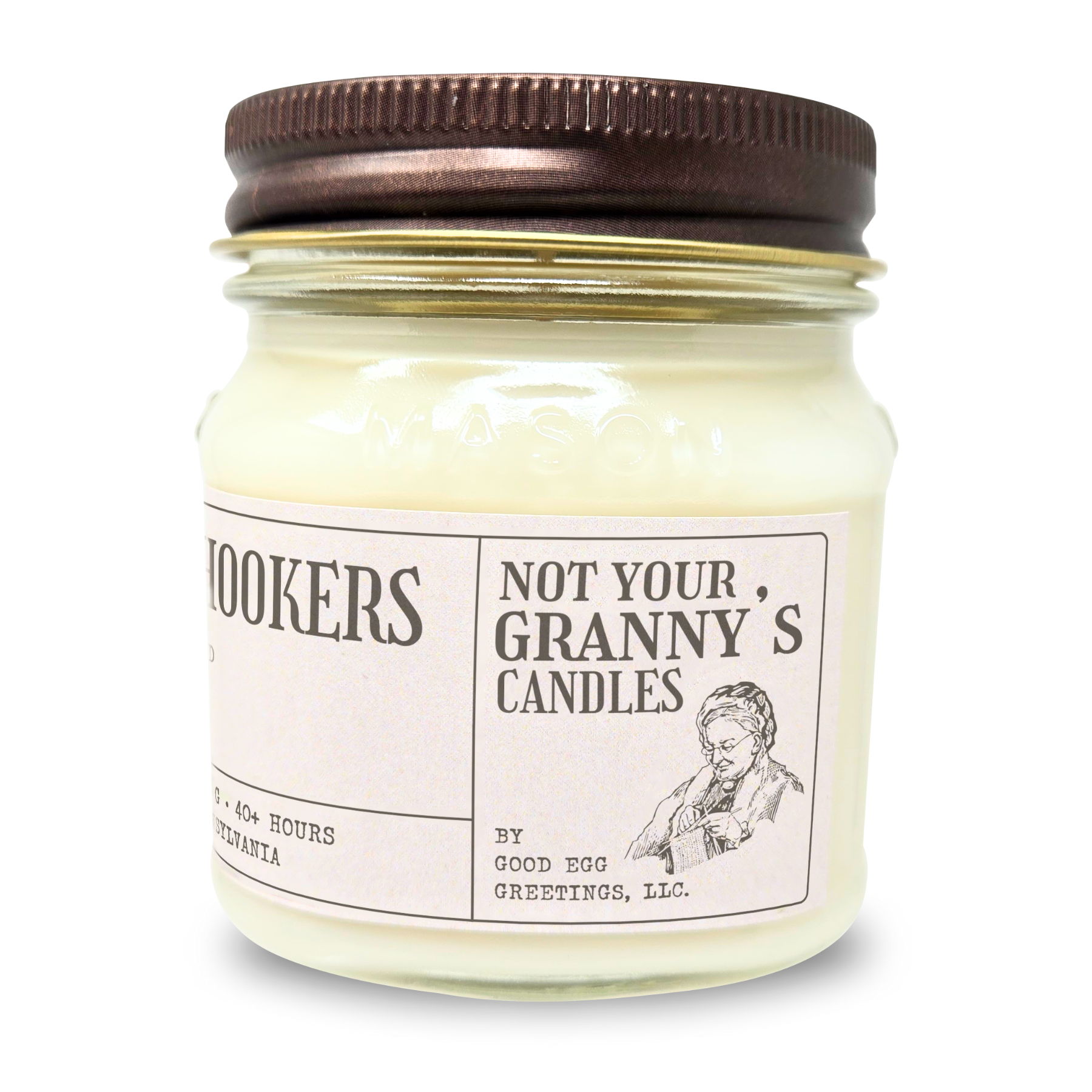Funny Candle 8oz Soy Wax - c0caine & h00kers