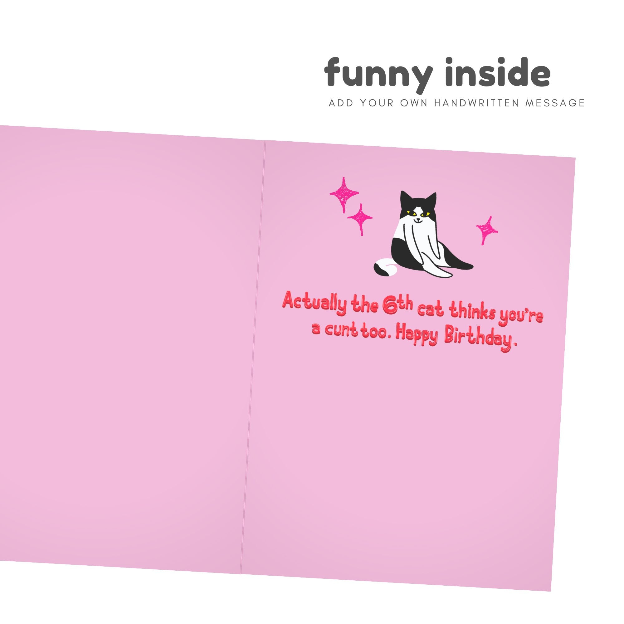 5 Cats Think You're A Cunt - Sleazy Greetings - greetingcard