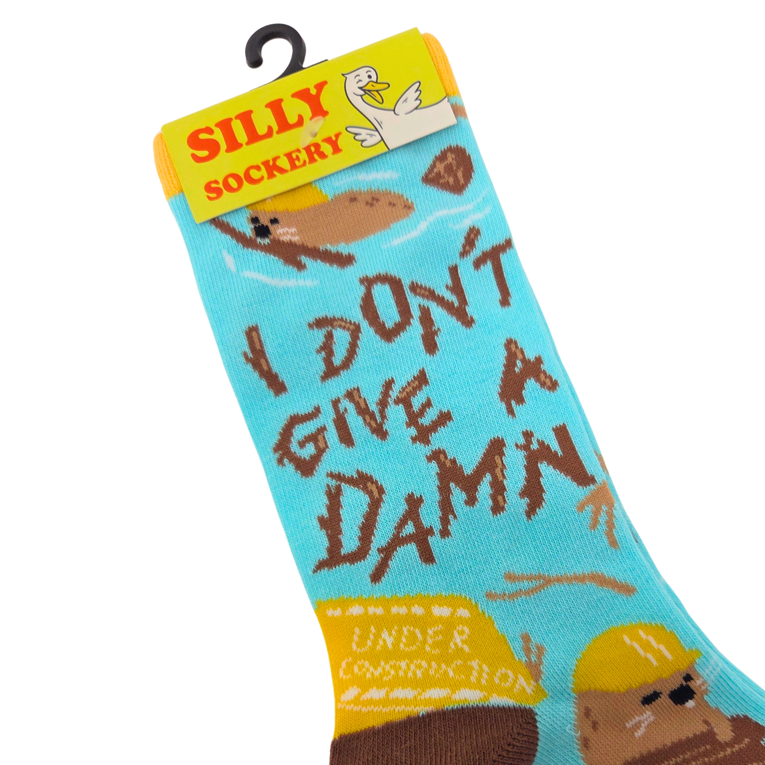 I Don't Give A Damn Beaver Socks - Women's Funny Crew Socks