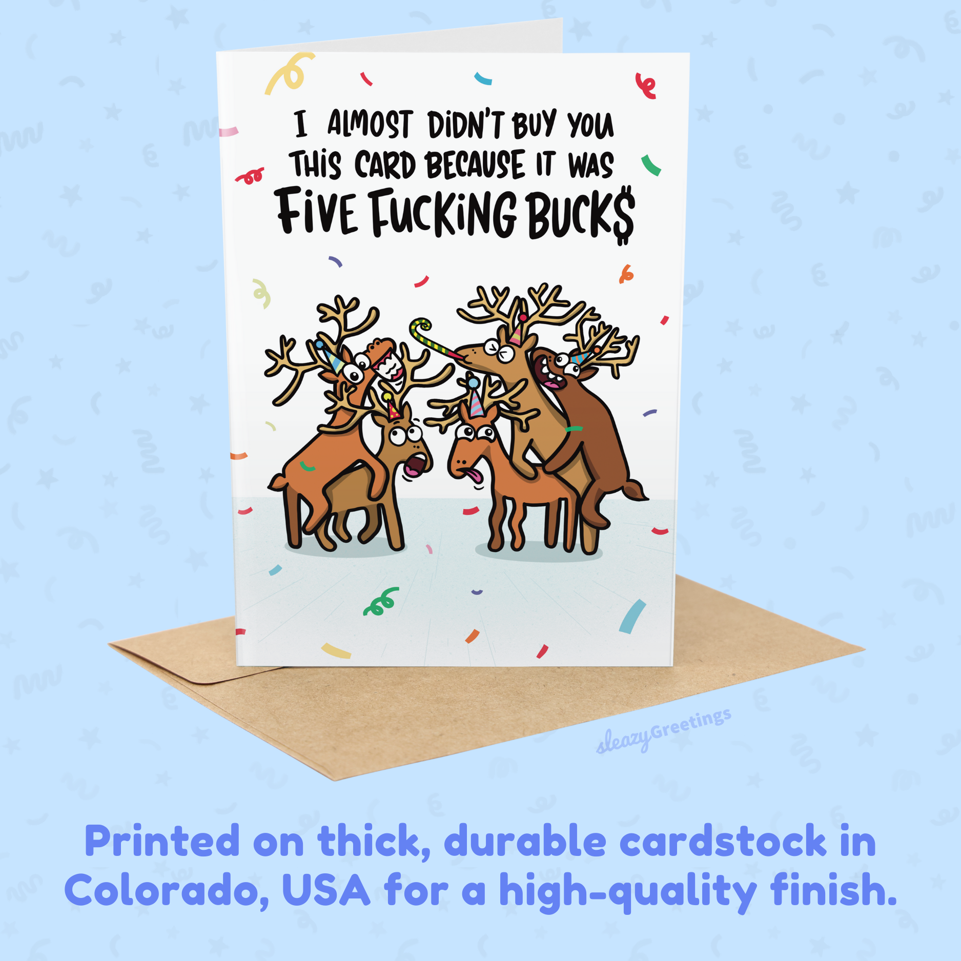 Five Fucking Bucks Birthday | Funny Birthday Card