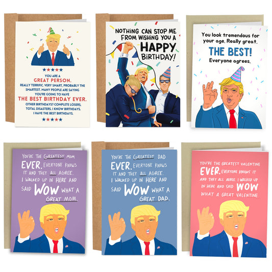 6 Donald Trump Cards - 1 Full Year of Trump Bundle Set | Funny Greeting Cards - Sleazy Greetings - greetingcard