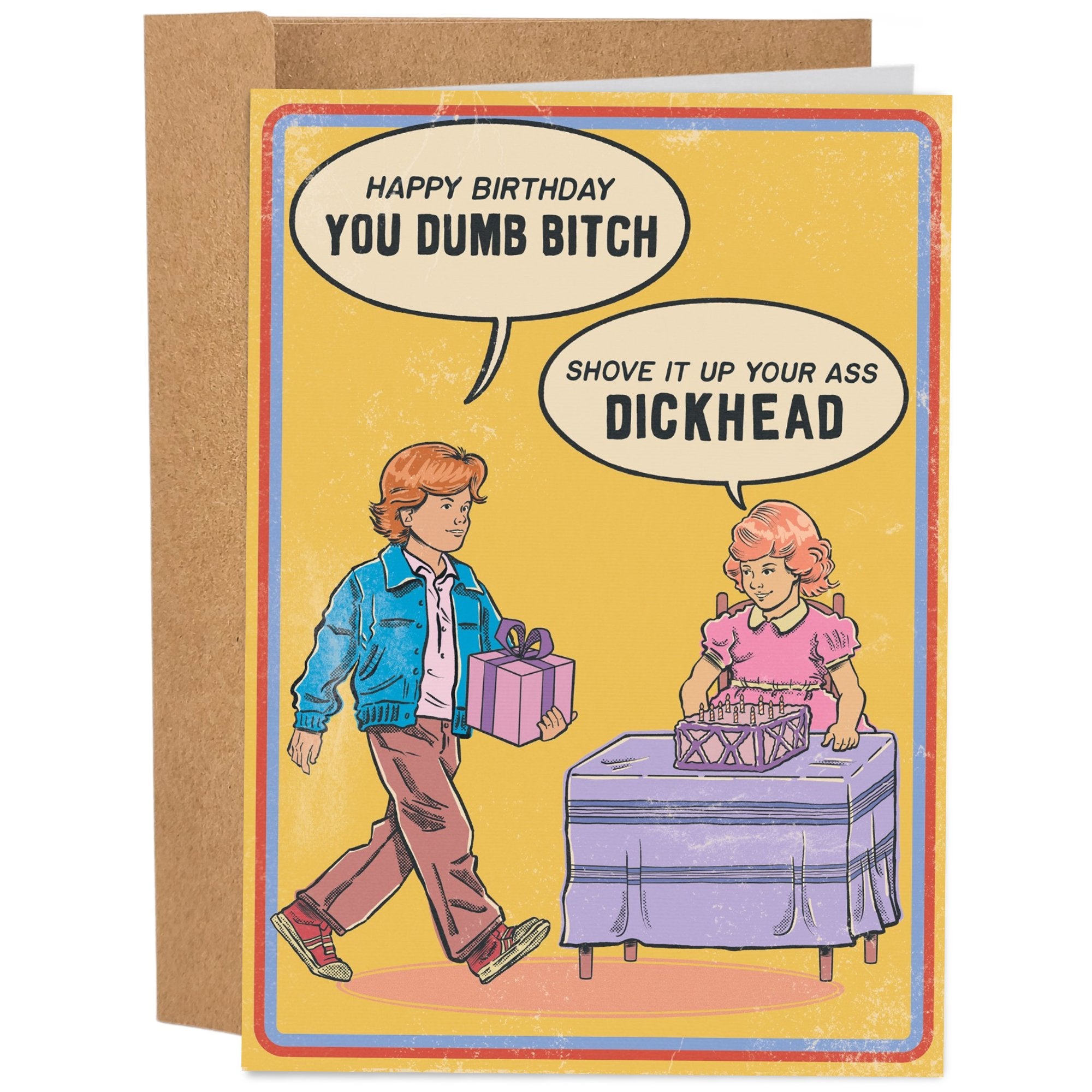 6 Vintage 1970's Dark Humor Birthday Cards Set