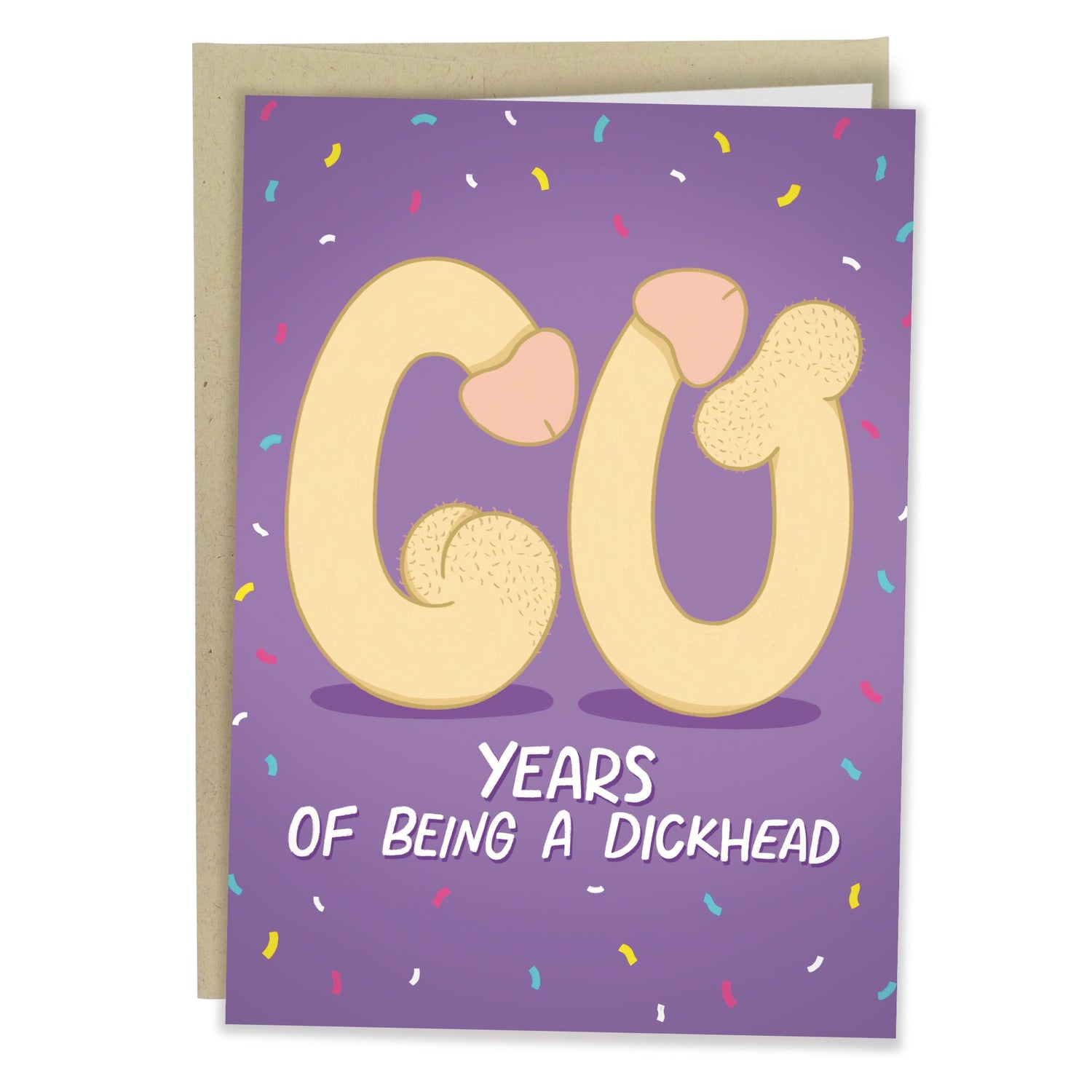 60th Penis | Funny Birthday Card - Sleazy Greetings - greetingcard