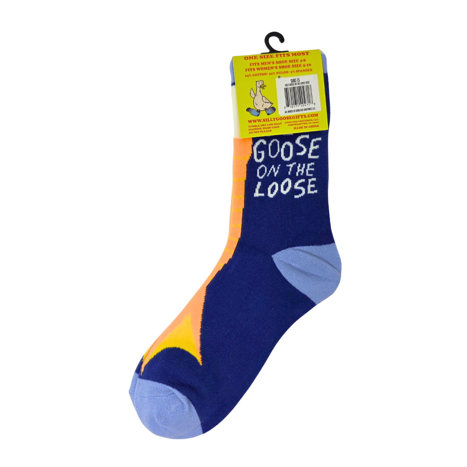 Silly Goose On The Loose - Women's Funny Cotton Crew Sock