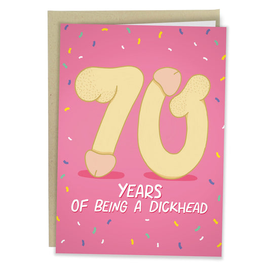 70th Penis | Funny Birthday Card - Sleazy Greetings - greetingcard