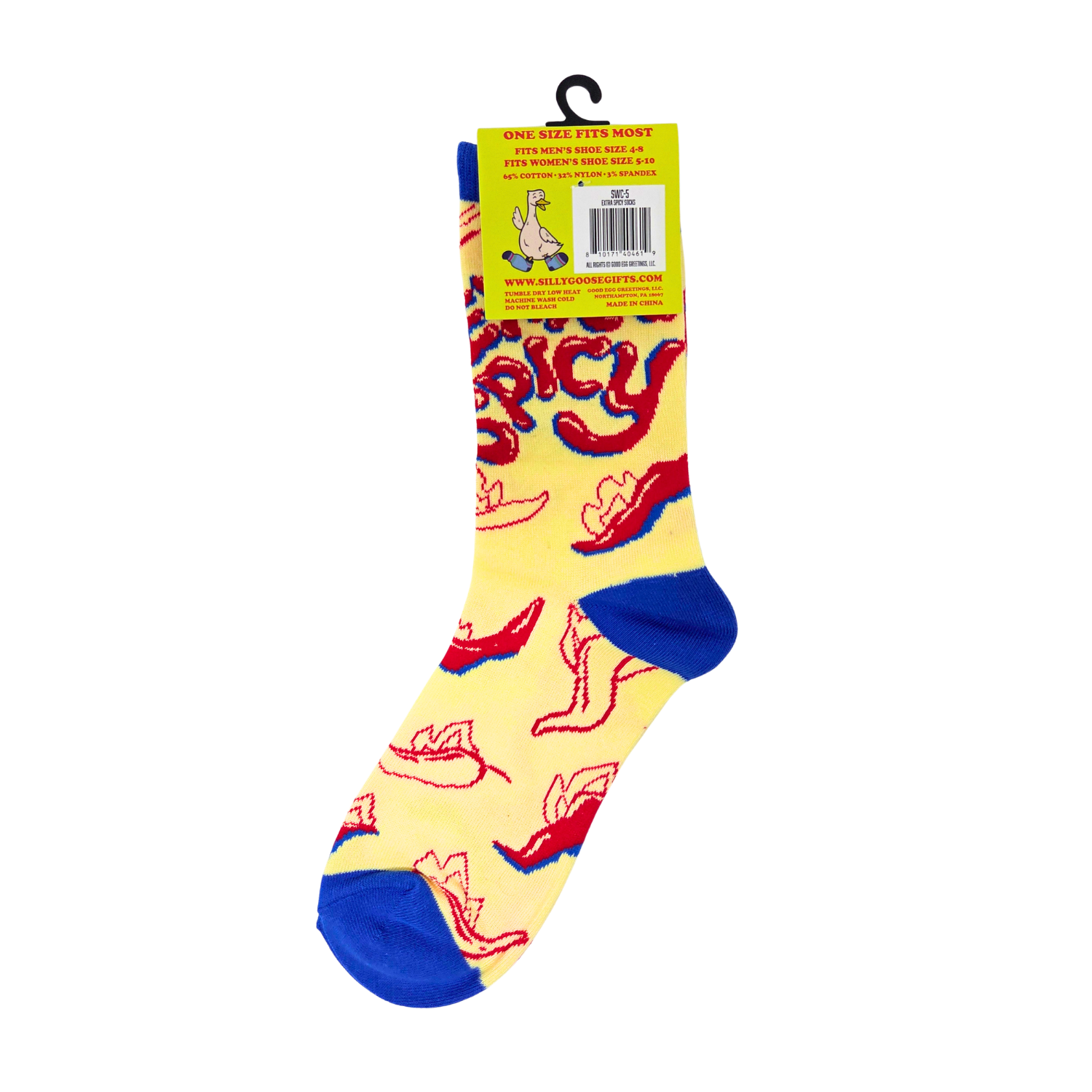 Extra Spicy Hot Peppers | Women's Funny Cotton Crew Socks