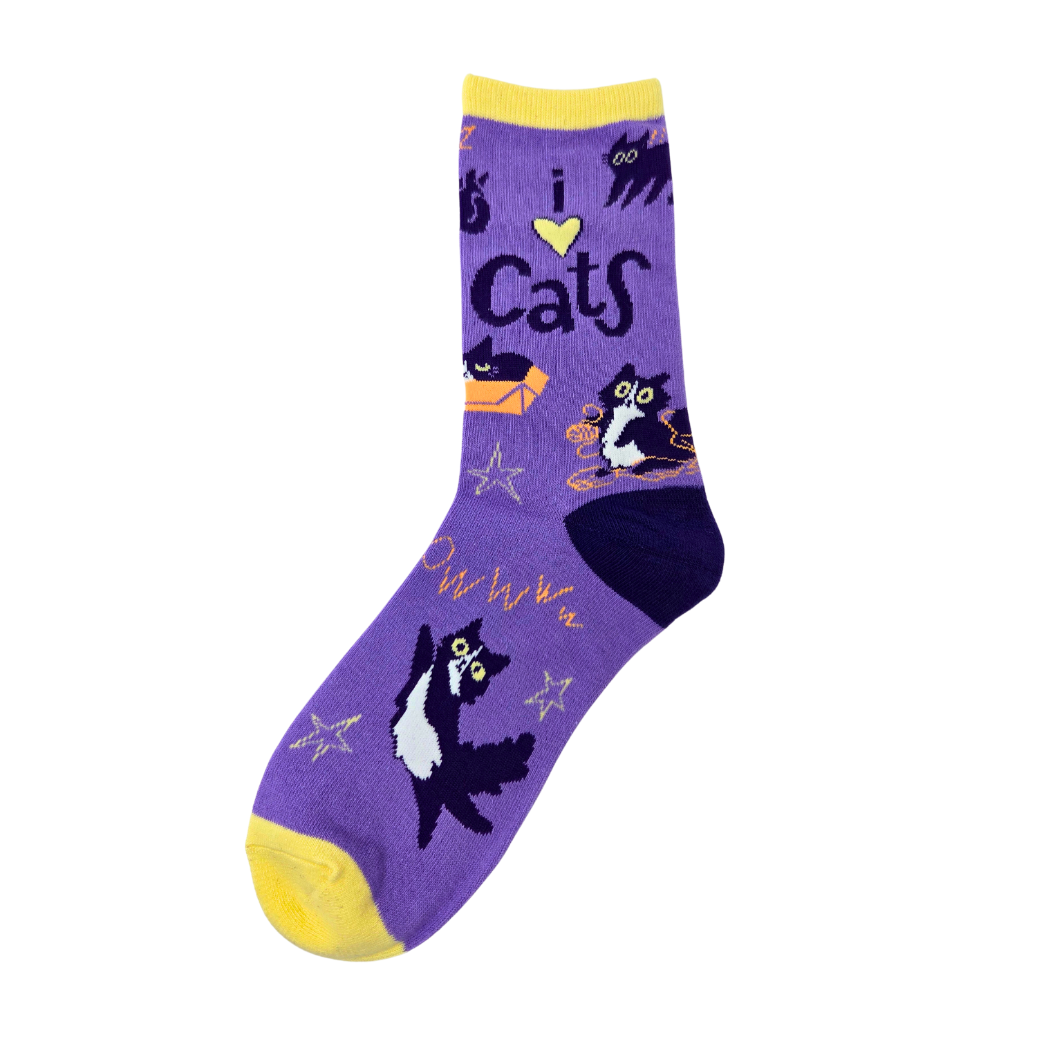 I Love Cats - Women's Funny Crew Socks