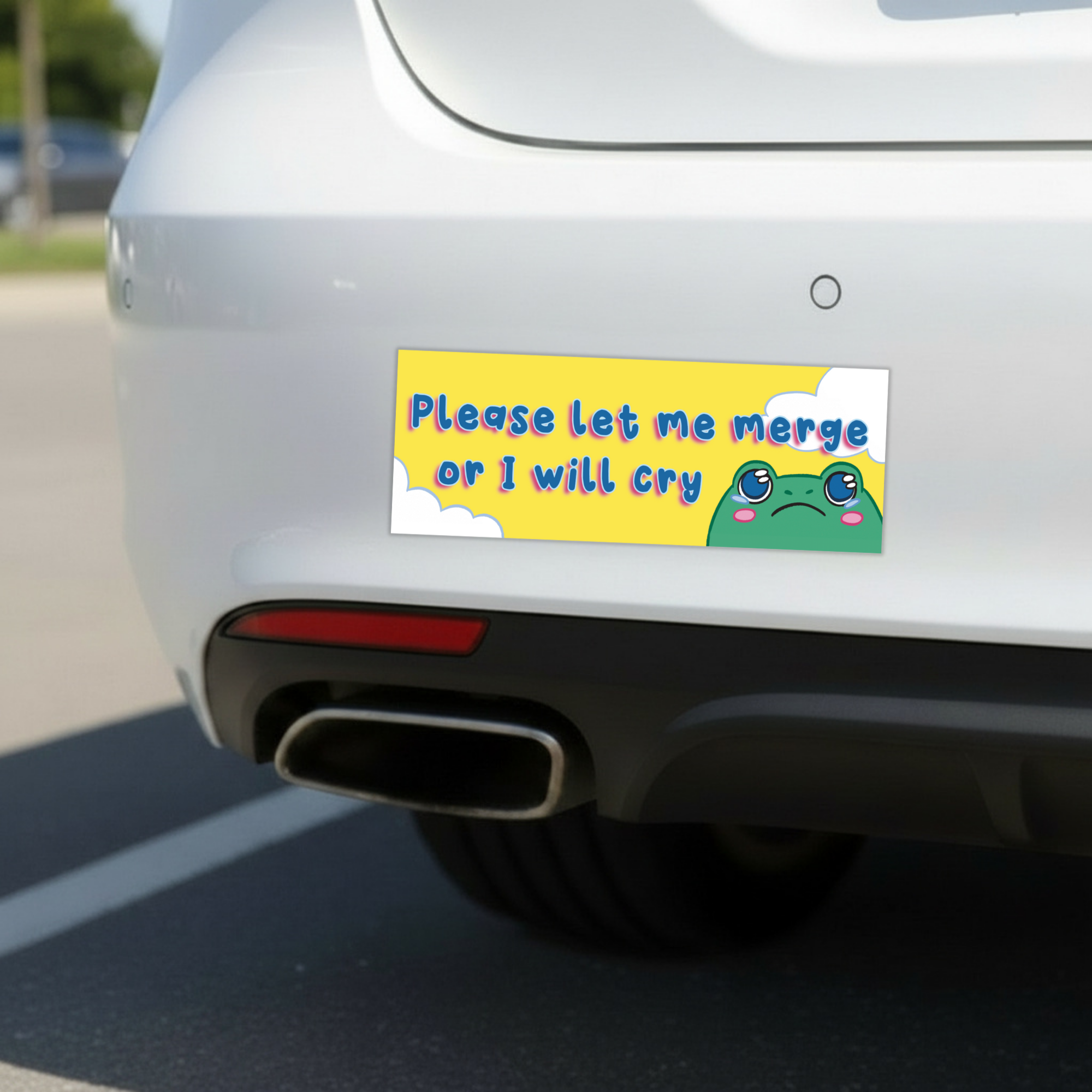 Merge Or I Will Cry | Funny Car Magnet