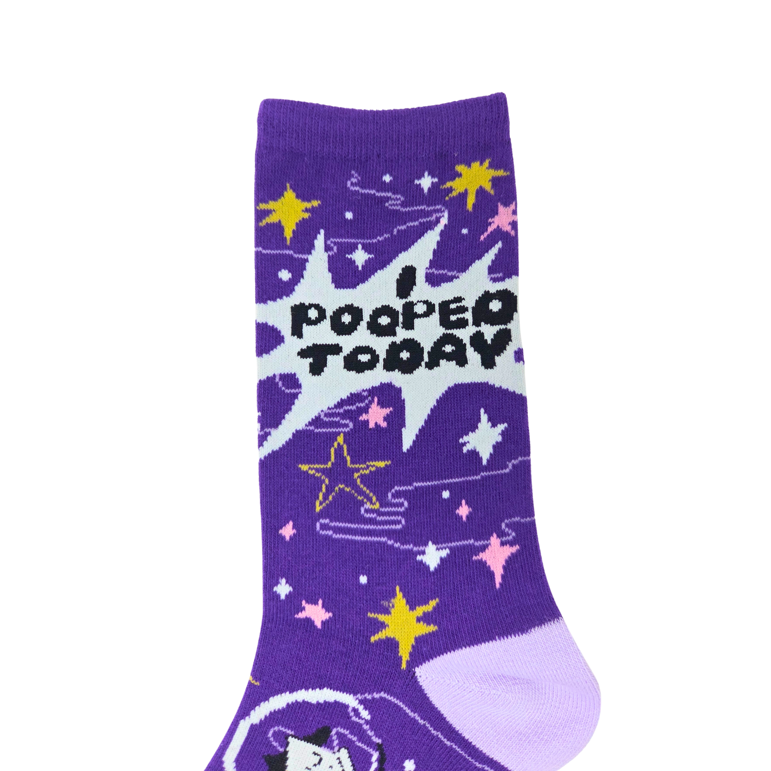 I Pooped Today Cow Space Socks - Women's Funny Crew Socks