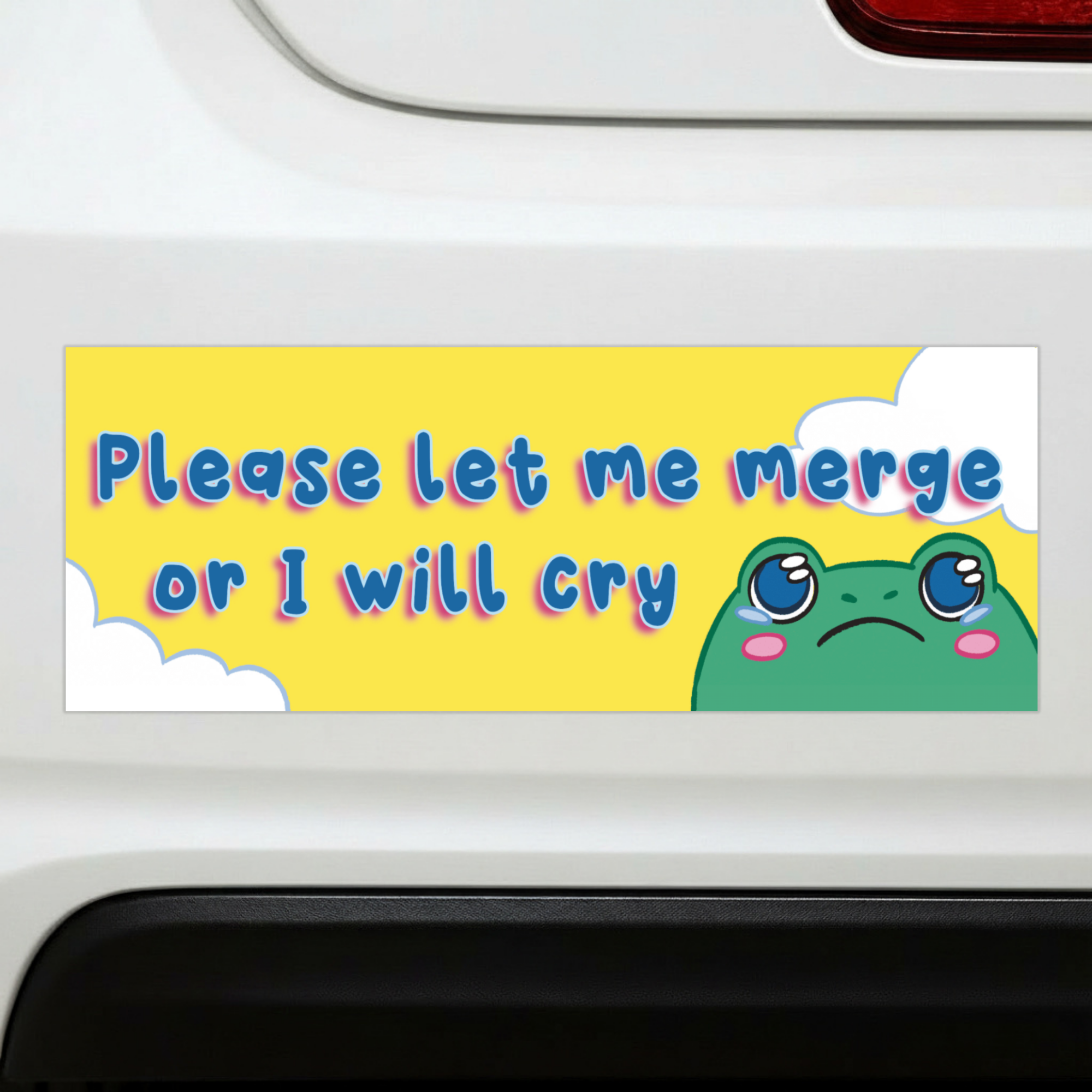 Merge Or I Will Cry | Funny Car Magnet