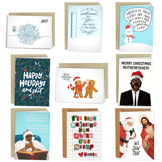 9 Best Selling Christmas Cards Set - Sleazy Greetings - greetingcard