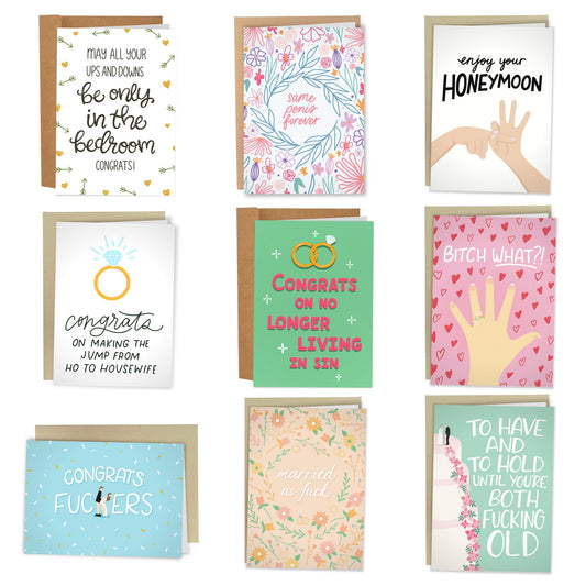 9 Best Selling Wedding Cards Set - Sleazy Greetings - greetingcard