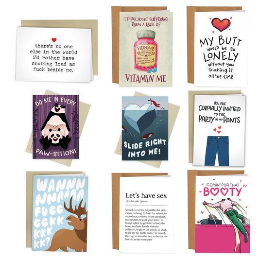 9 Cards for Making A Move Set - Sleazy Greetings - greetingcard