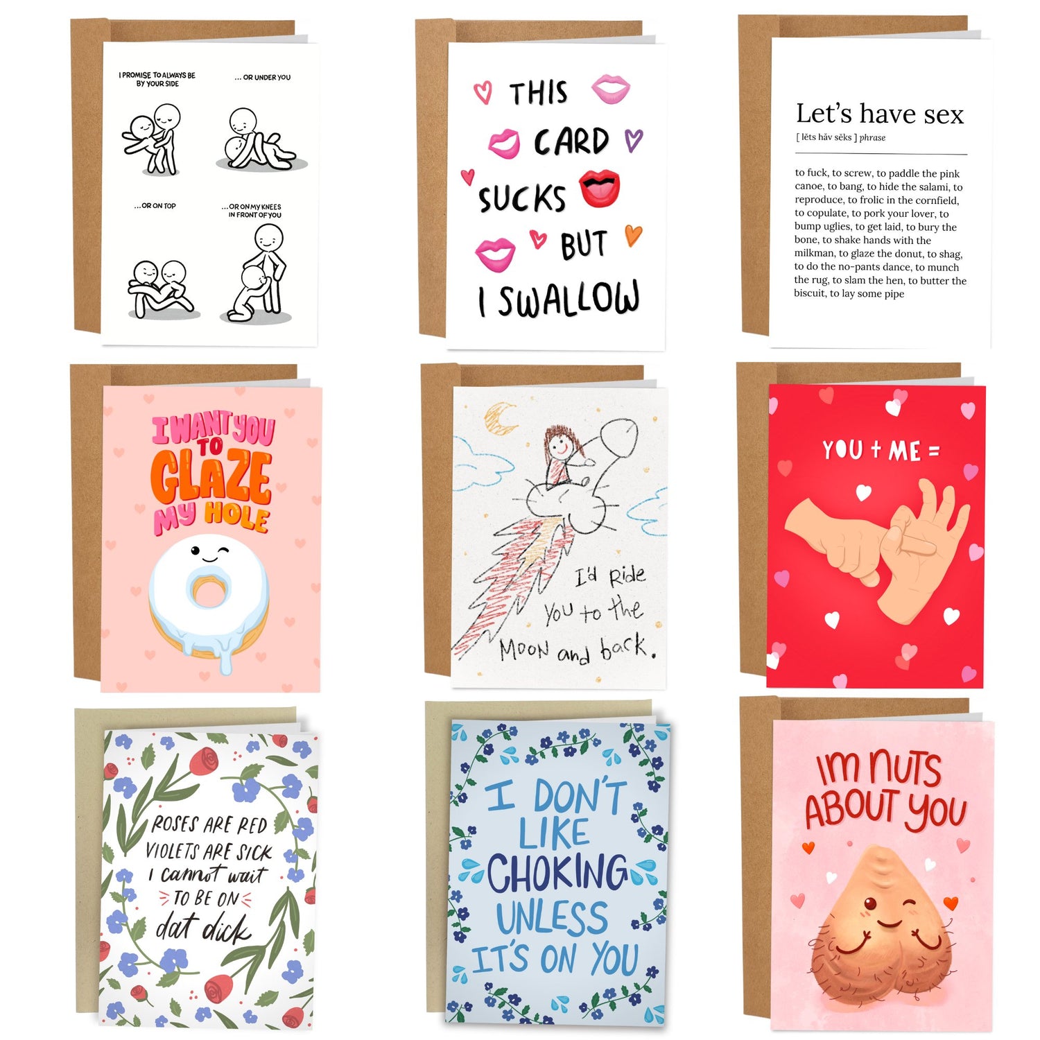 9 Dirtiest Cards Ever Set - Sleazy Greetings - greetingcard