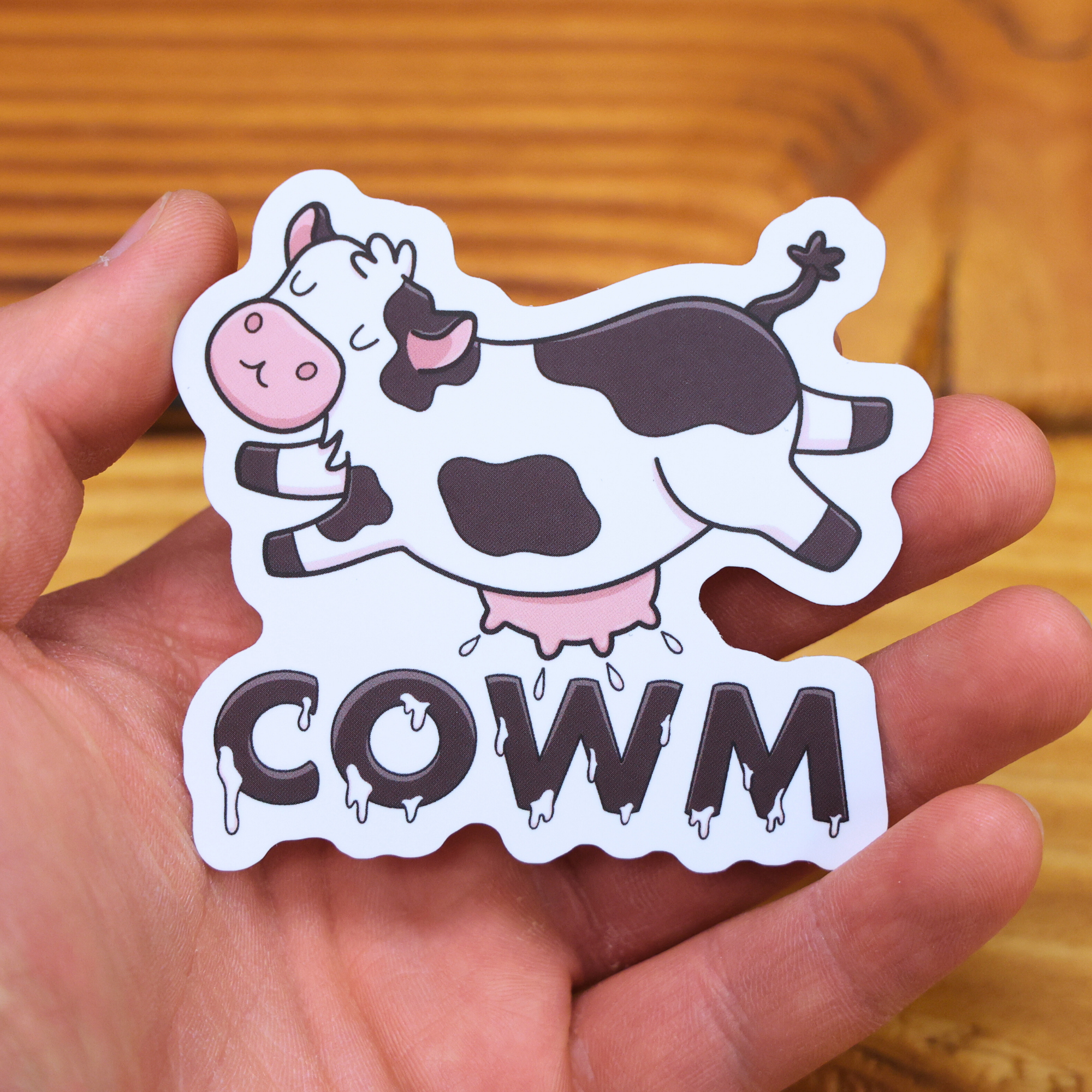 Cowm Sticker