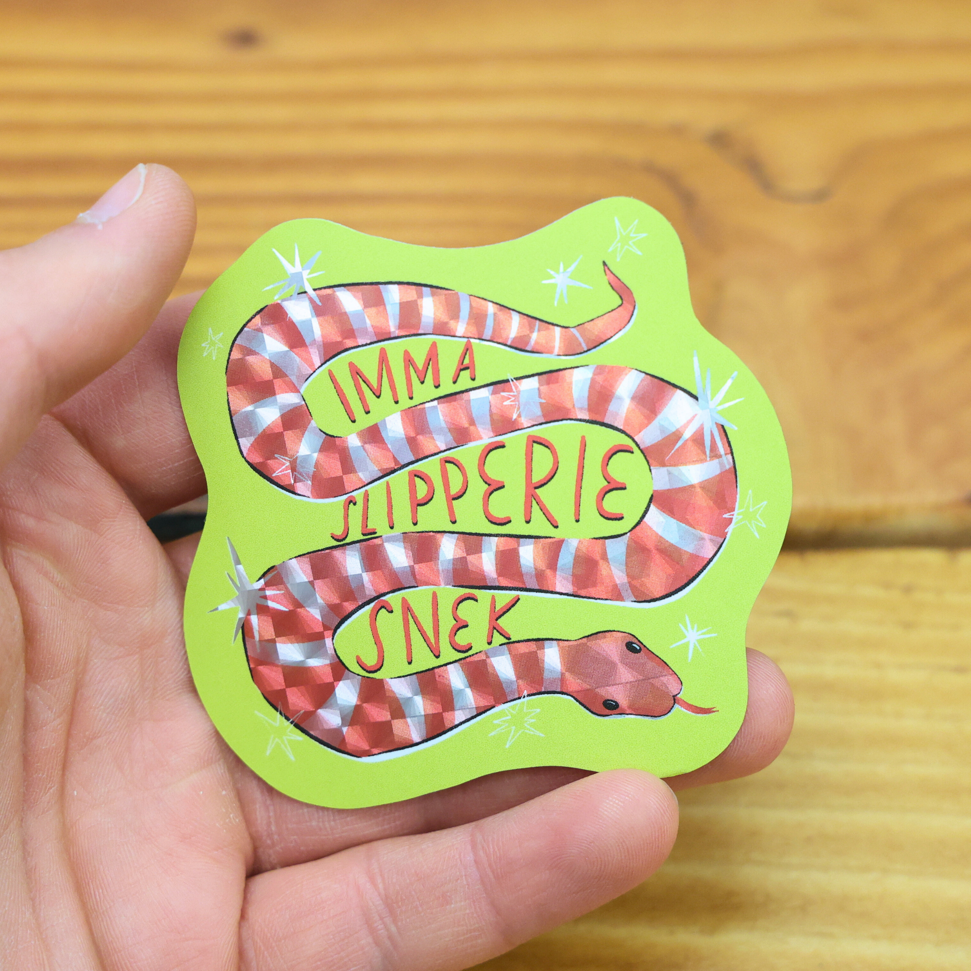 Imma Slipperie Snek Shiny Glitter Sticker
