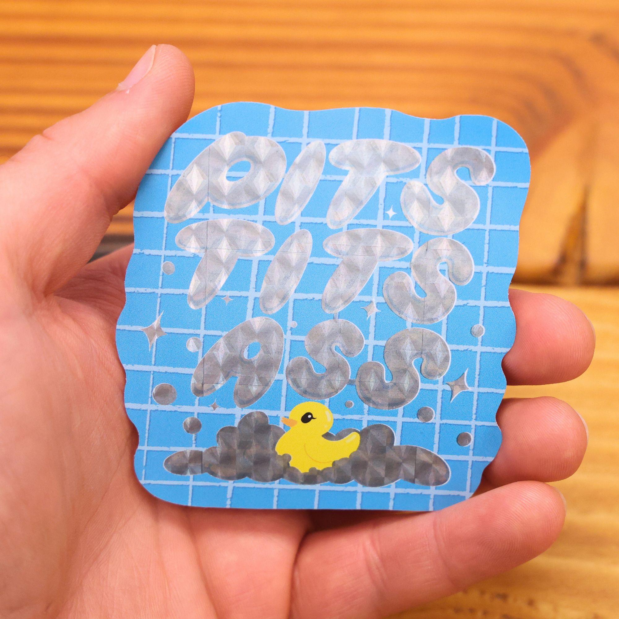 Pits Ass Tits Shiny Glitter Sticker