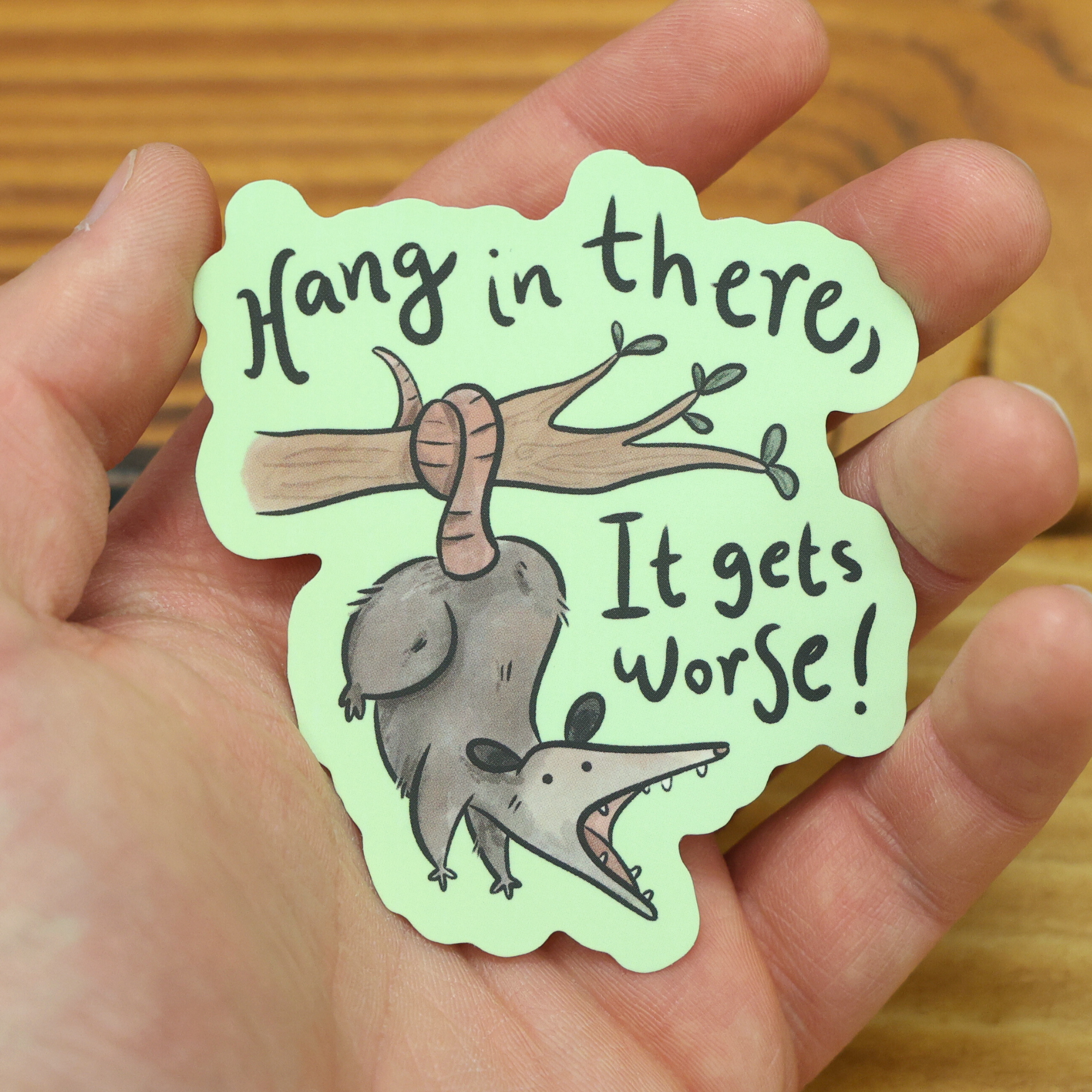 Hang In There Funny Vinyl Sticker
