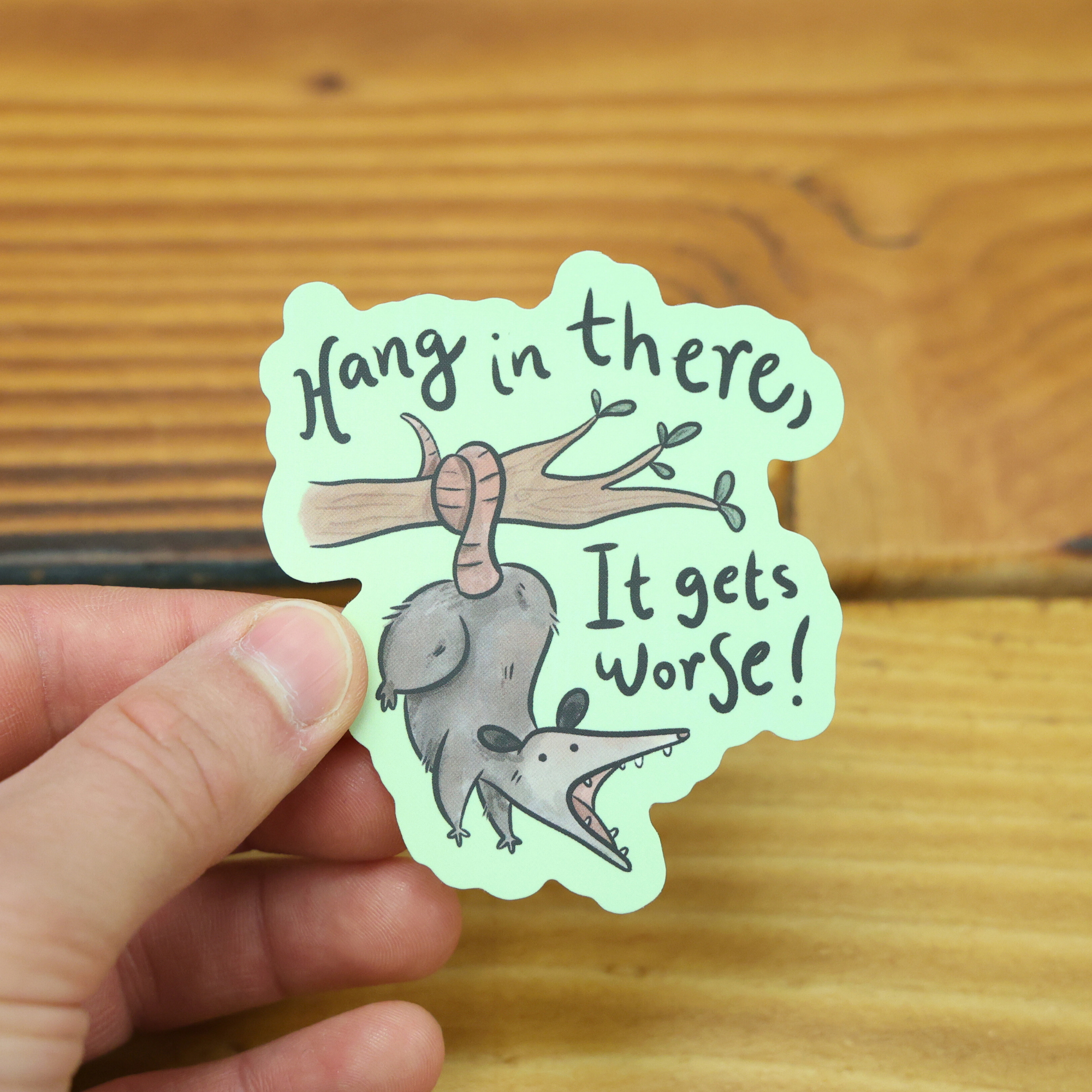 Hang In There Funny Vinyl Sticker