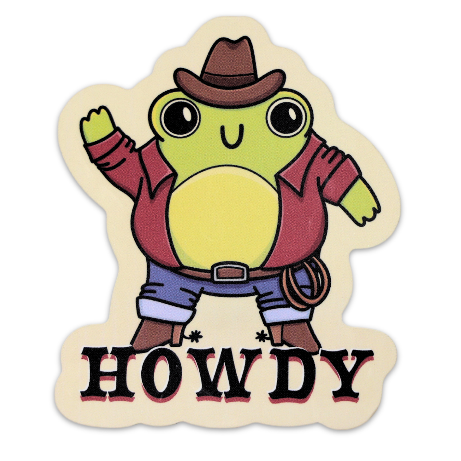 Cowboy Frog Sticker Cowboy Frog Funny Vinyl Sticker – Sleazy Greetings