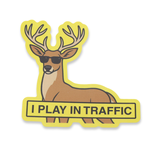 I Play In Traffic Sticker