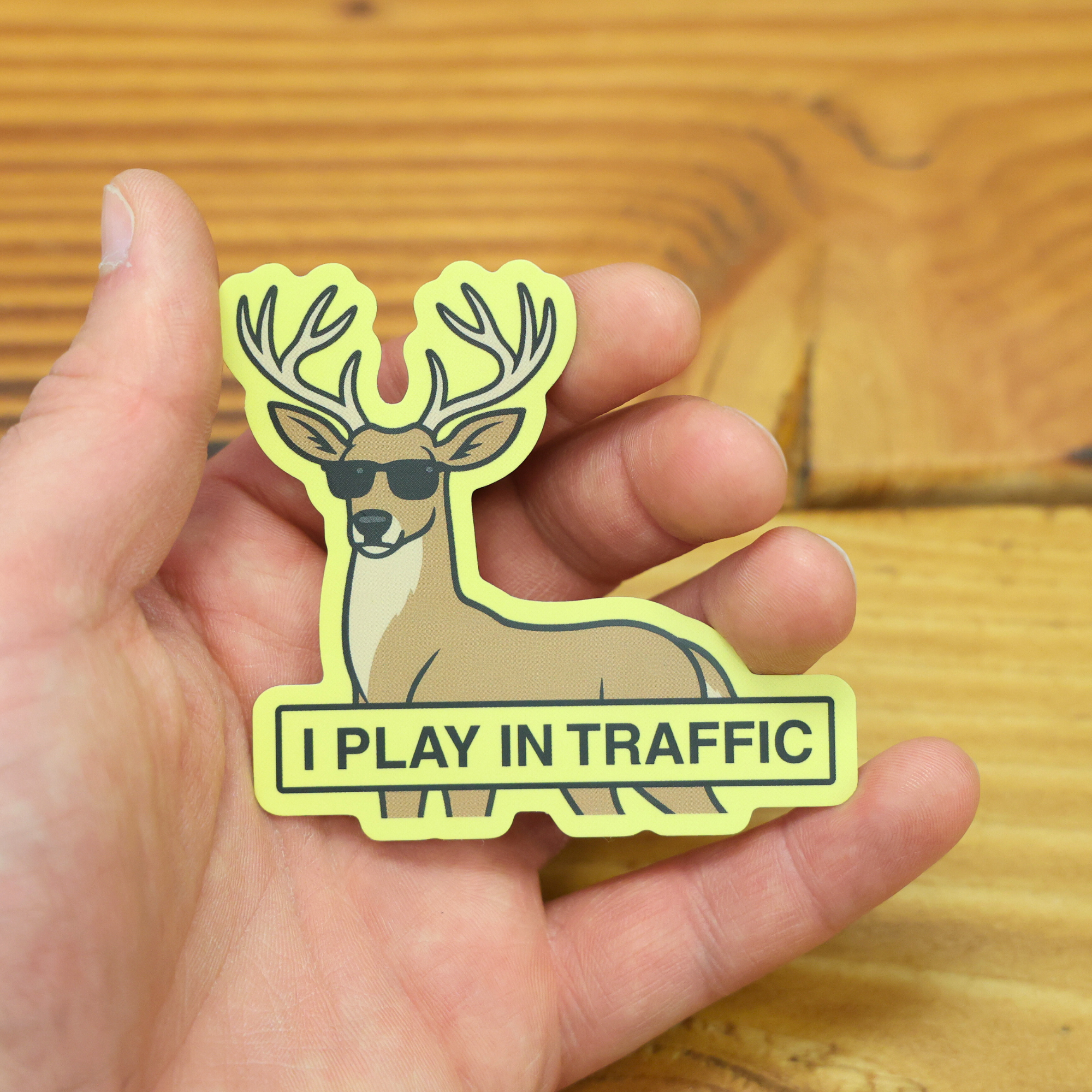 I Play In Traffic Sticker