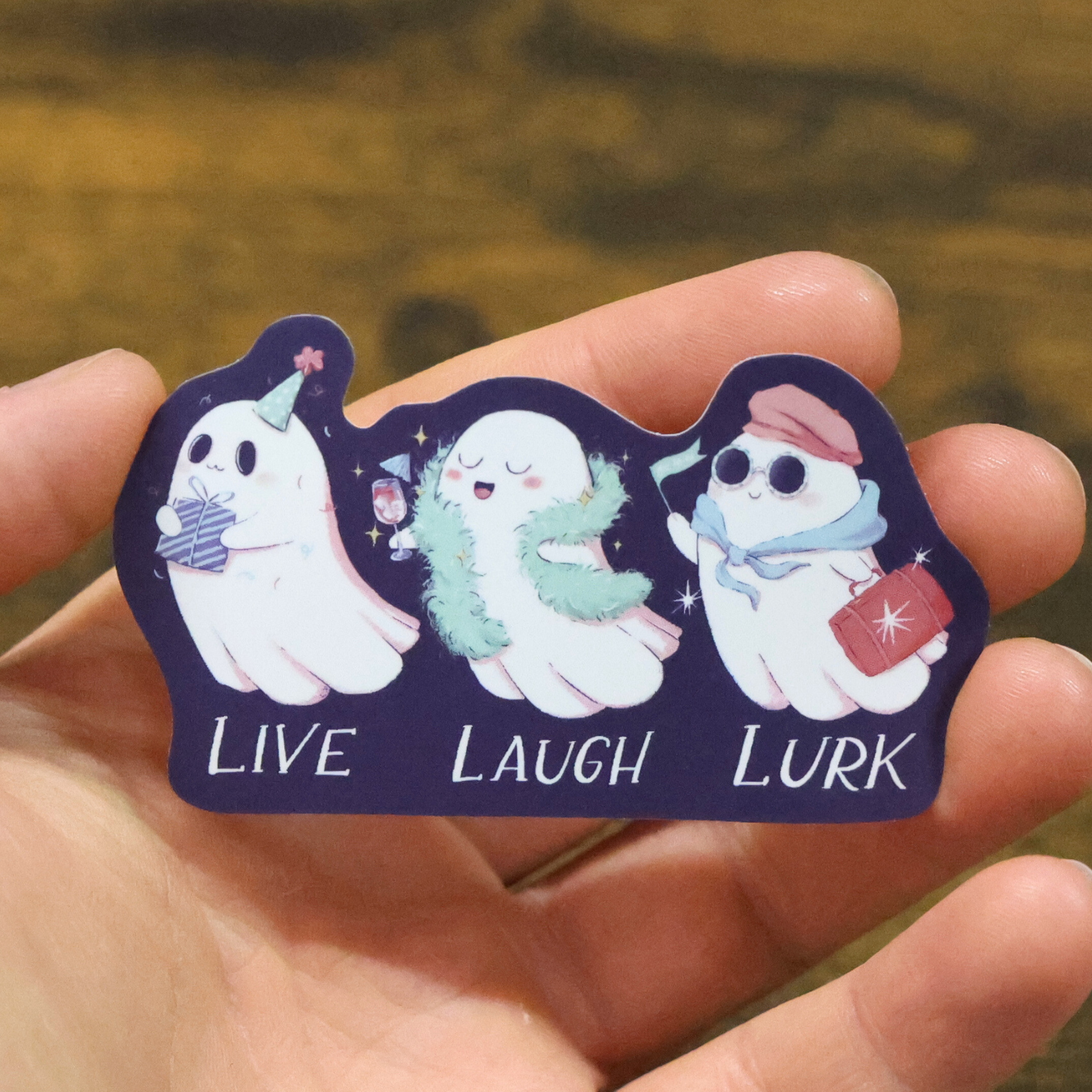 Live Laugh Lurk Funny Vinyl Sticker