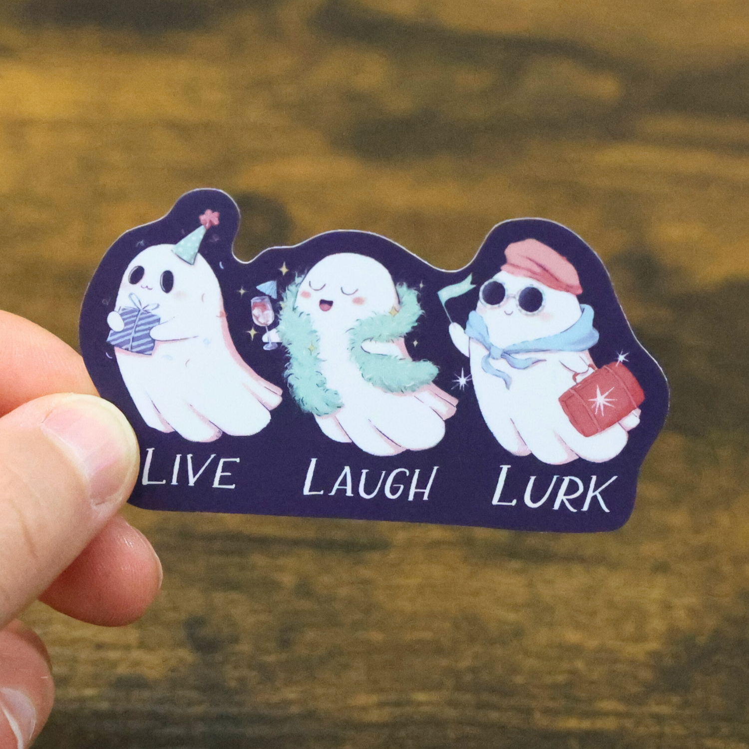 Live Laugh Lurk Funny Vinyl Sticker