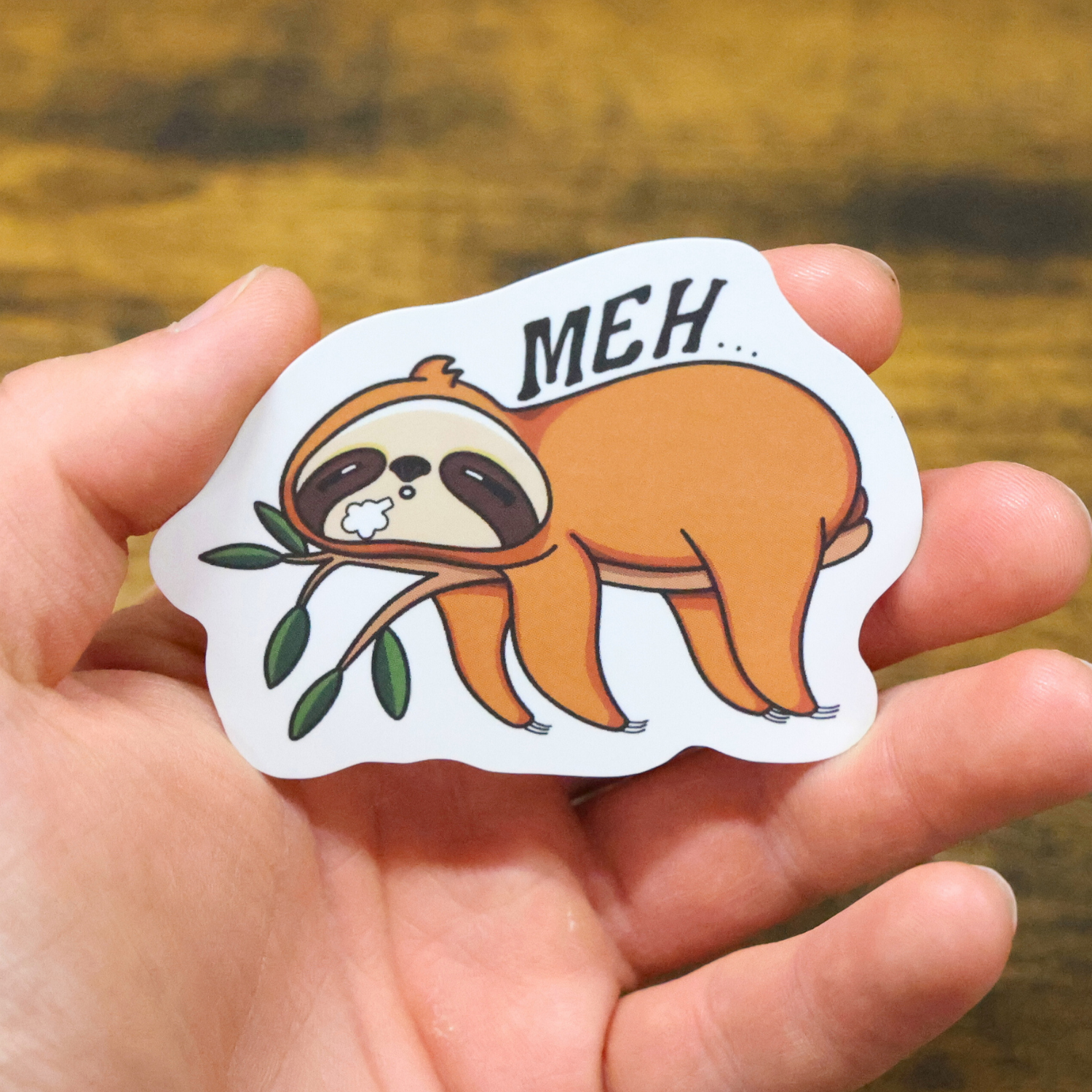 Meh Funny Vinyl Sticker