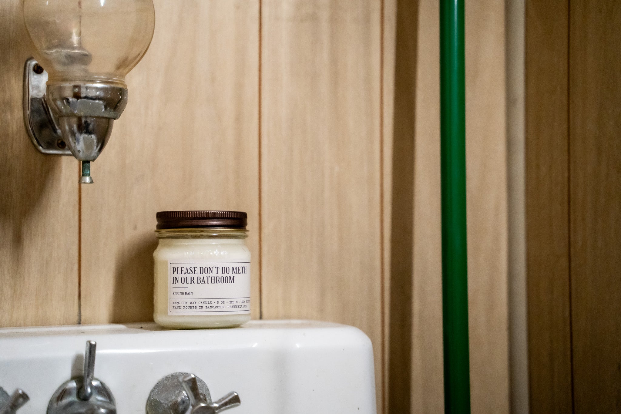 Please Don't Do Meth In Our Bathroom - Funny Candle 8oz Soy